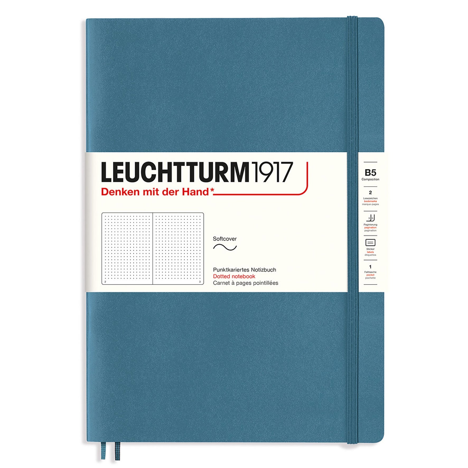 [2634890] Anteckningsbok B5 soft dot Stone Blue