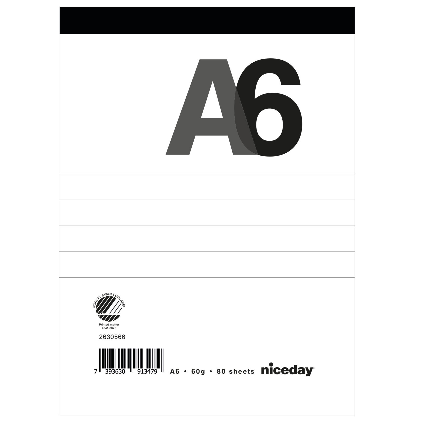 [2630566] Perforerat block A6 80blad linjerat