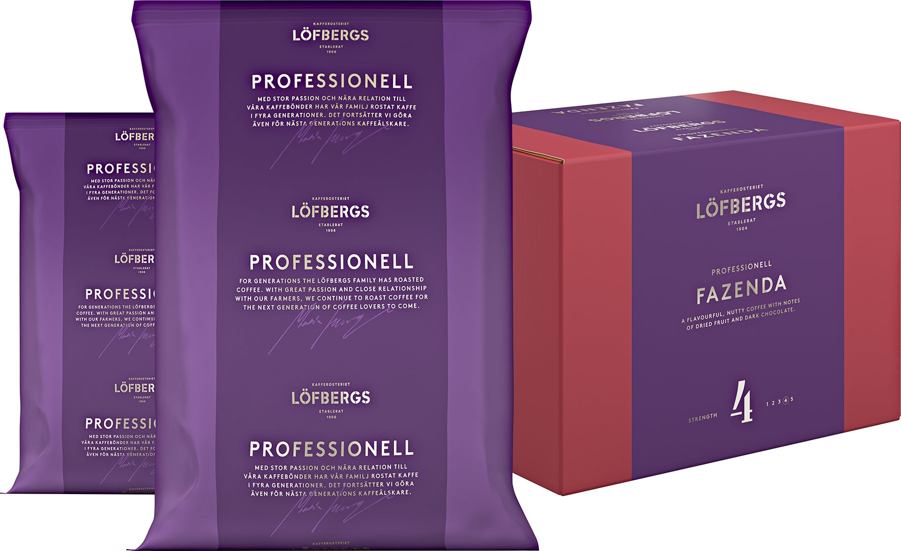 [8550044] Kaffe Löfbergs Professionell Fazenda Hela Bönor Mörkrost 1000 g