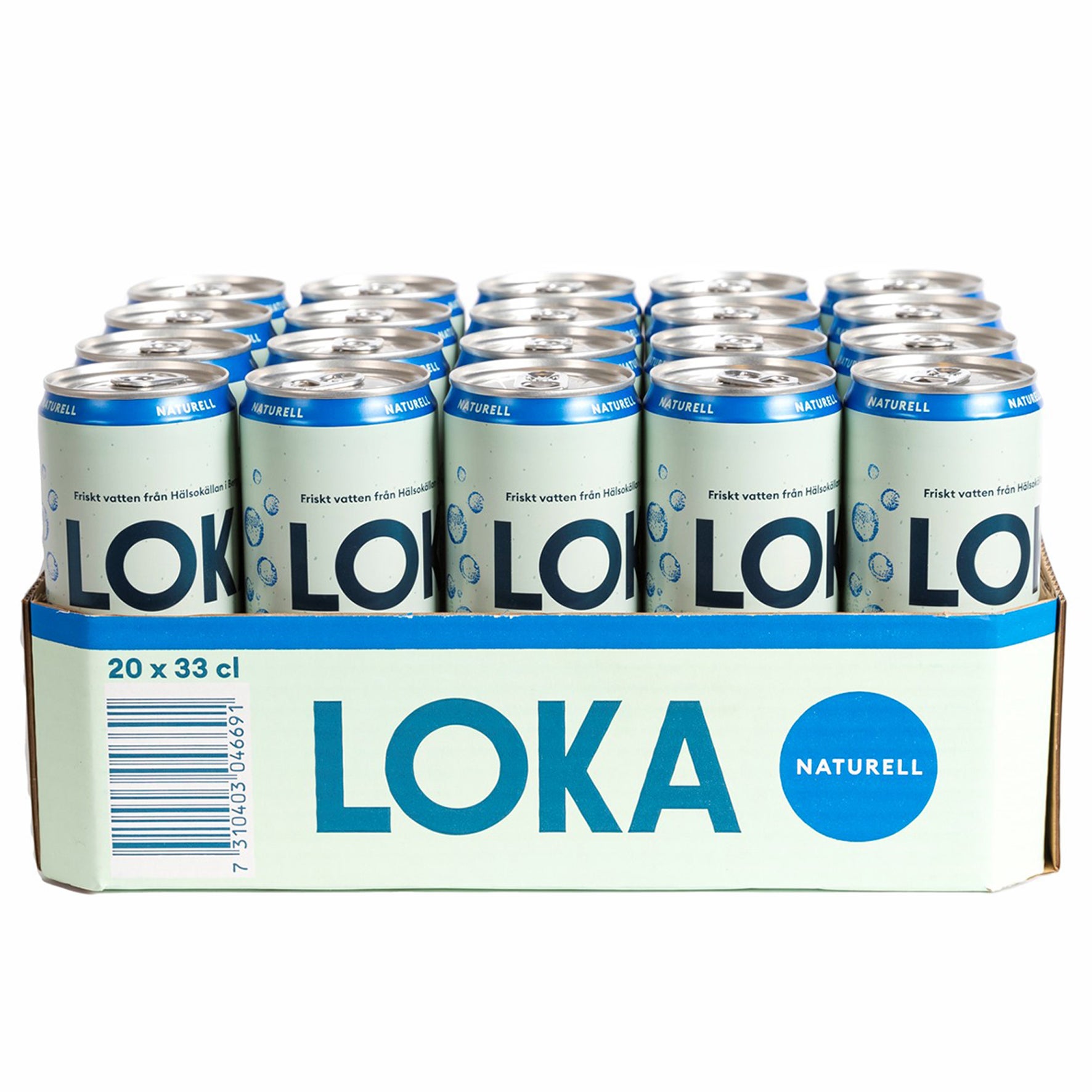 [8560080] Kolsyrat vatten Loka Naturell 33 cl sleek can Inkl pant