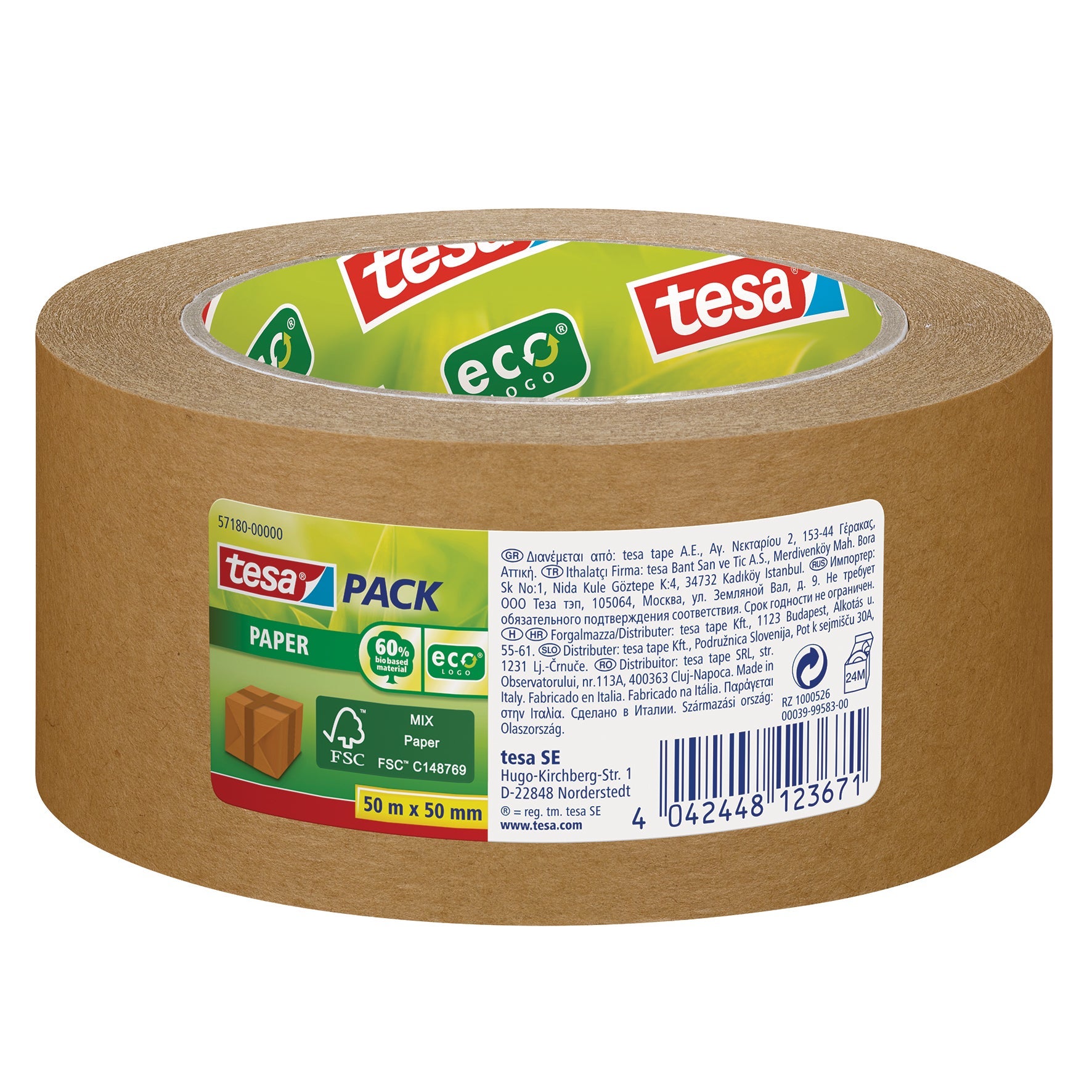 [8555873] Packtejp ecoLogo® Tesa 50 meter x 50 mm  107my papper