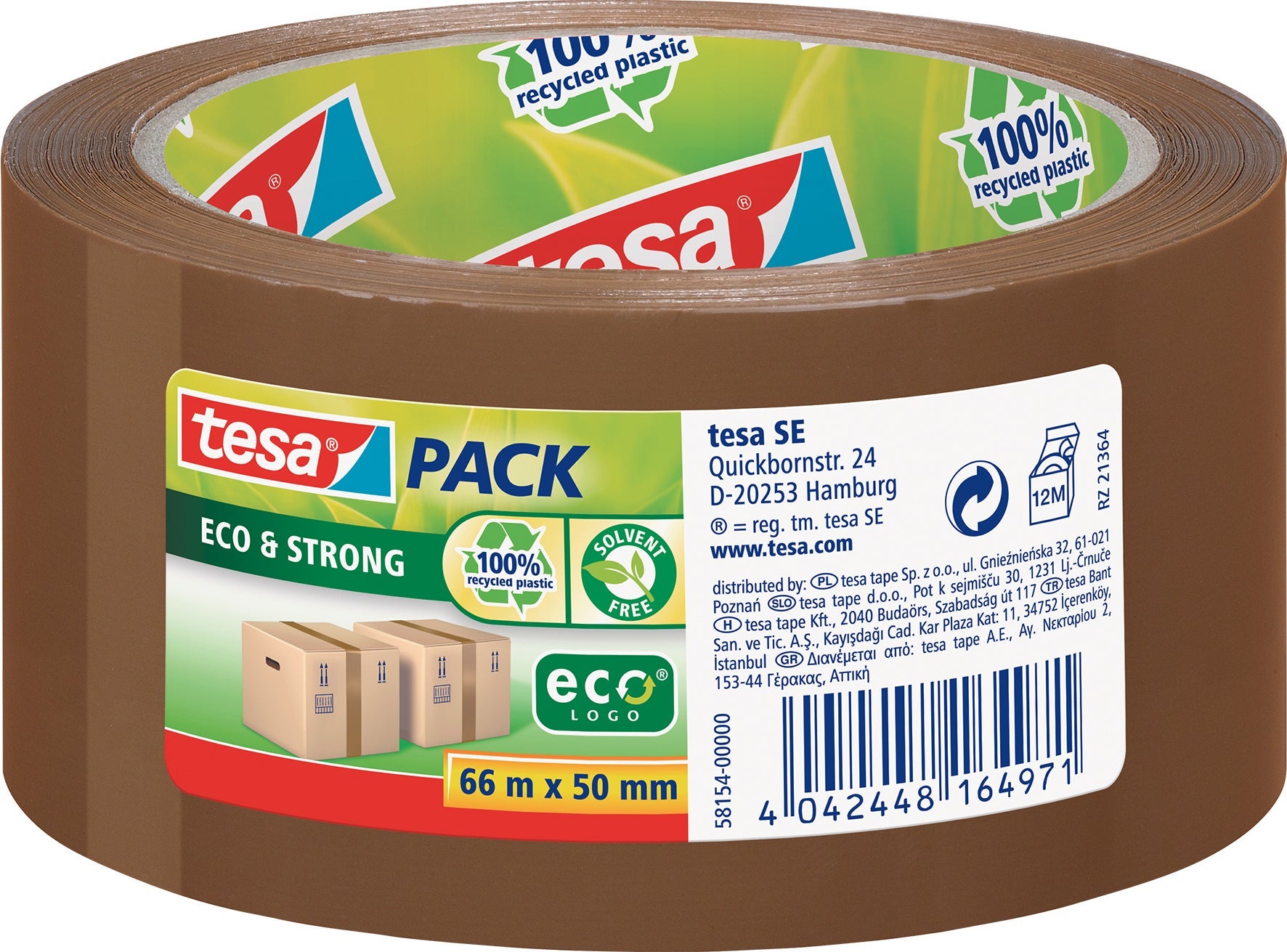 [8555874] Packtejp Tesa Eco & Strong 50 mm x 60 m 56 my brun