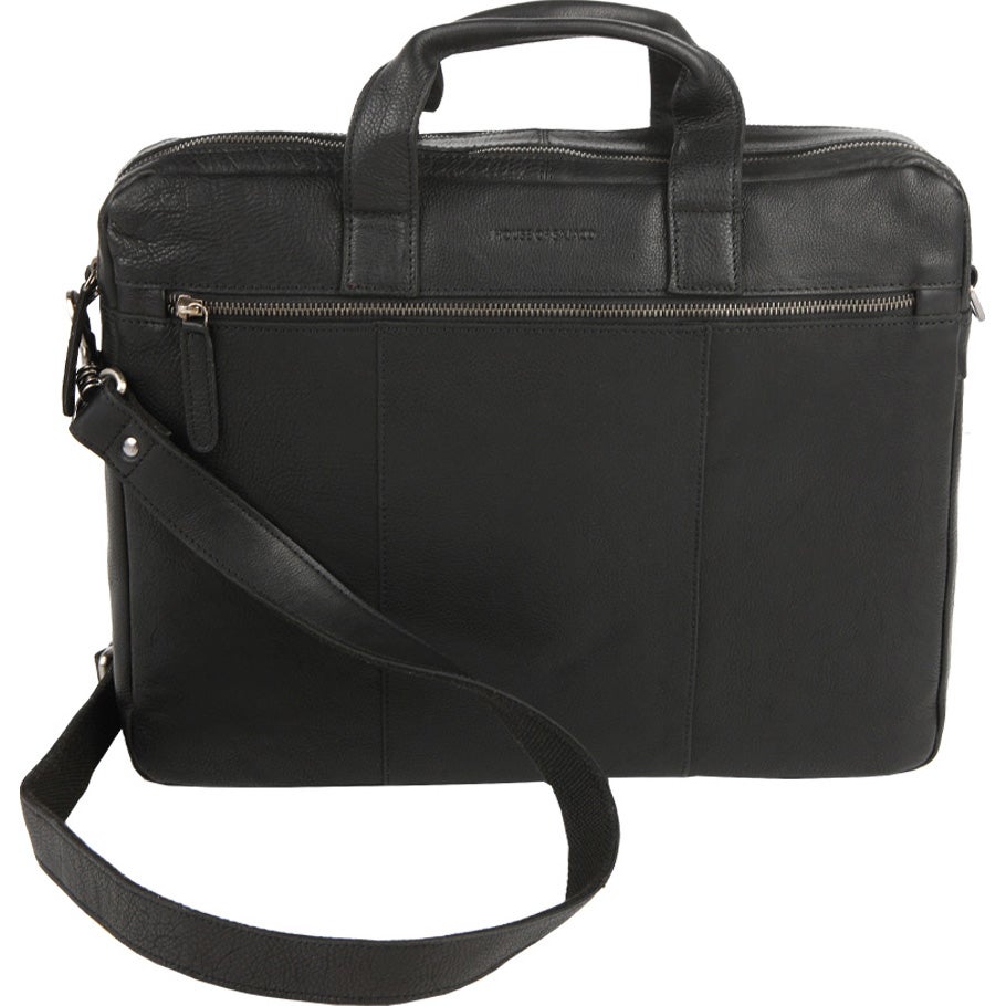 [8559218] Portfölj skinn 16'' 2 fack svart