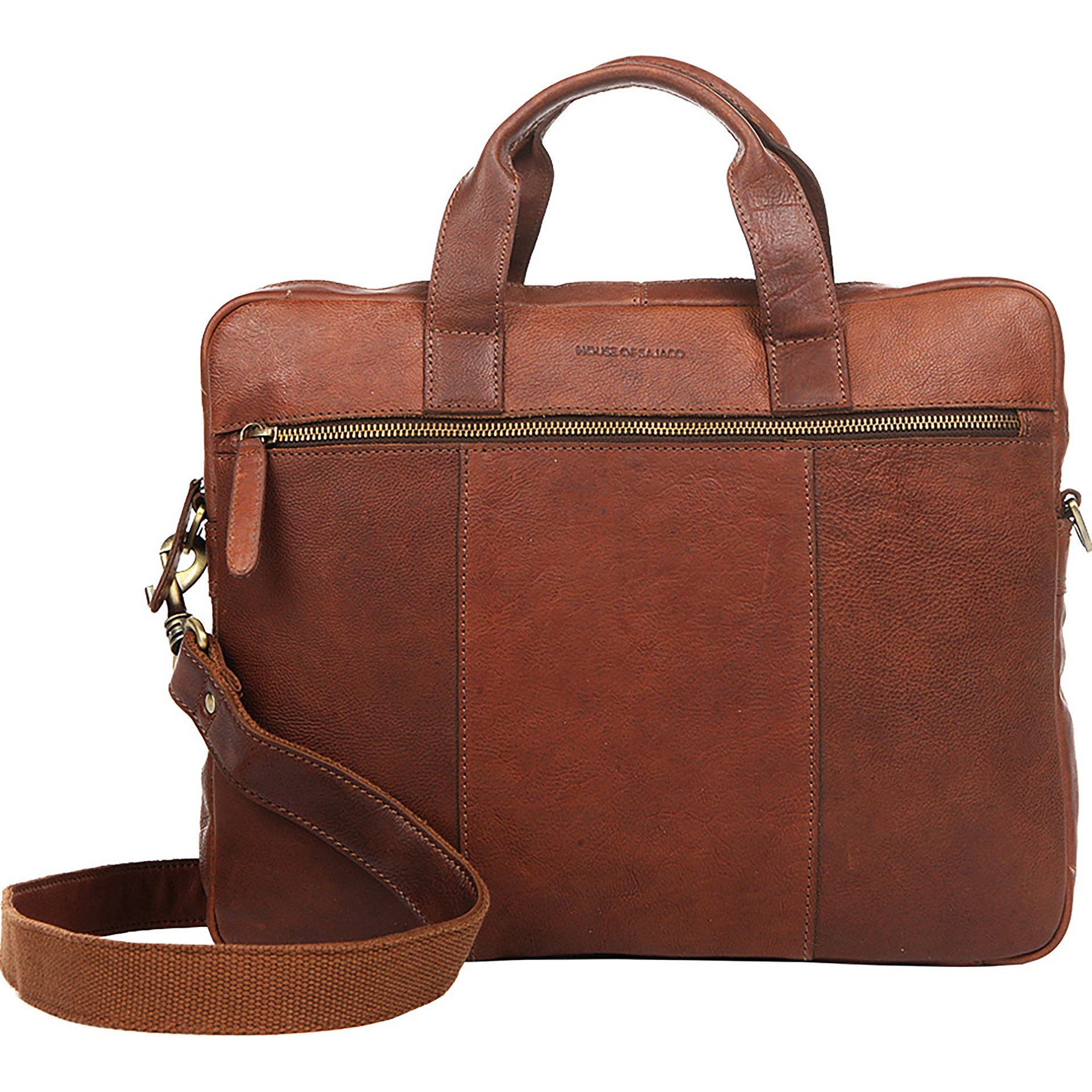 [8559217] Portfölj skinn 16'' 1 fack Cognac