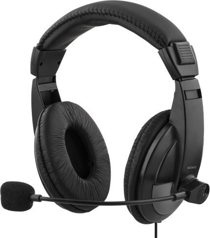 [8554175] Headset Deltaco HL-57  USB Svart