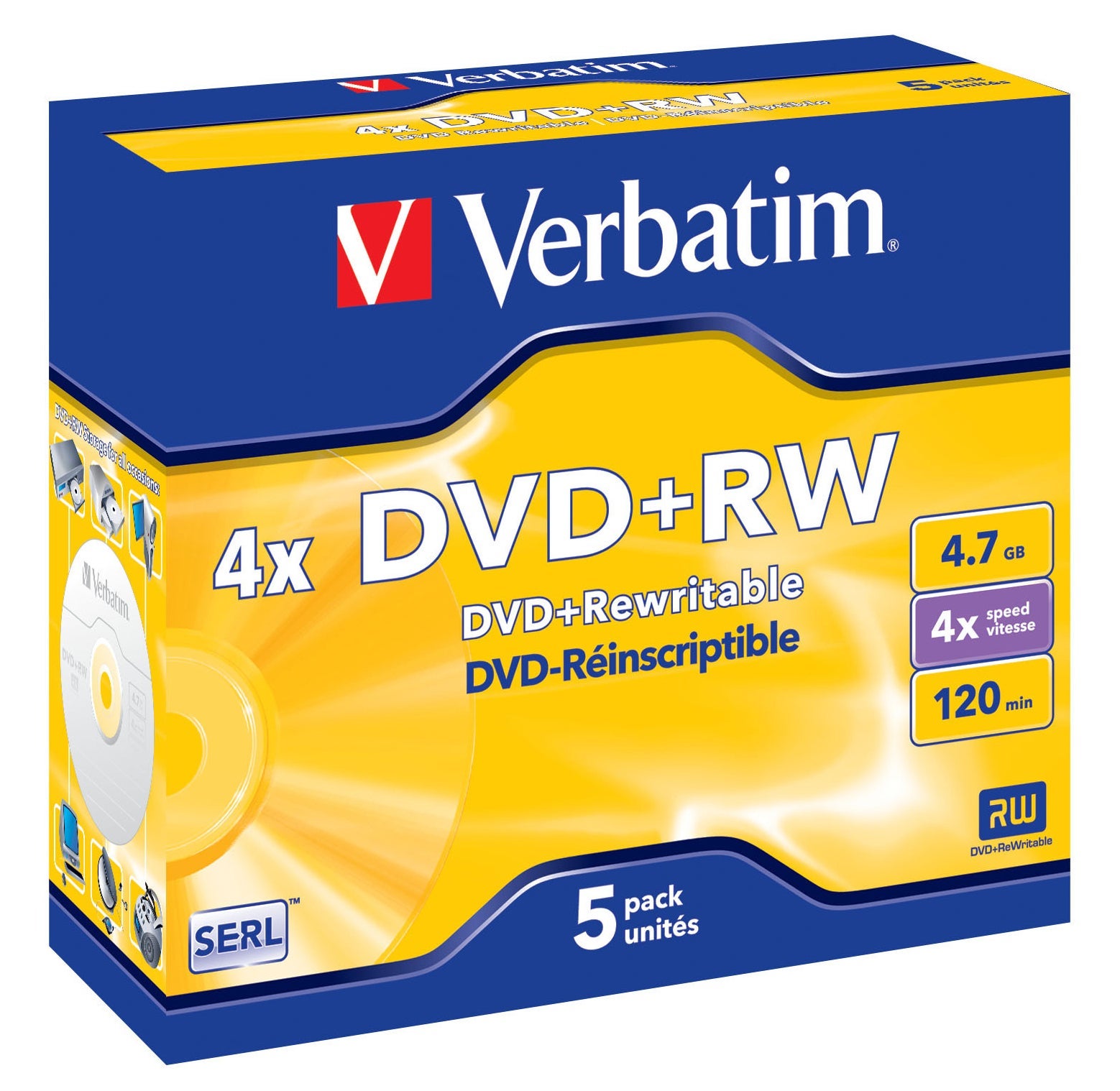 [5500390] DVD+RW Verbatim 4.7GB 5 st/fp
