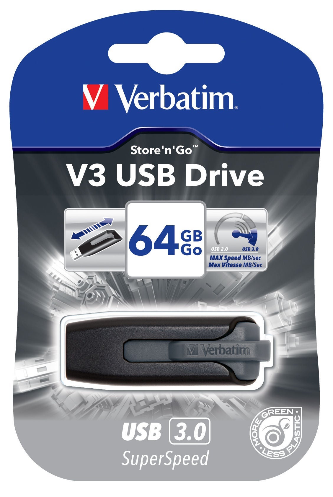 [5452268] USB 3.0 Verbatim V3 64GB Svart