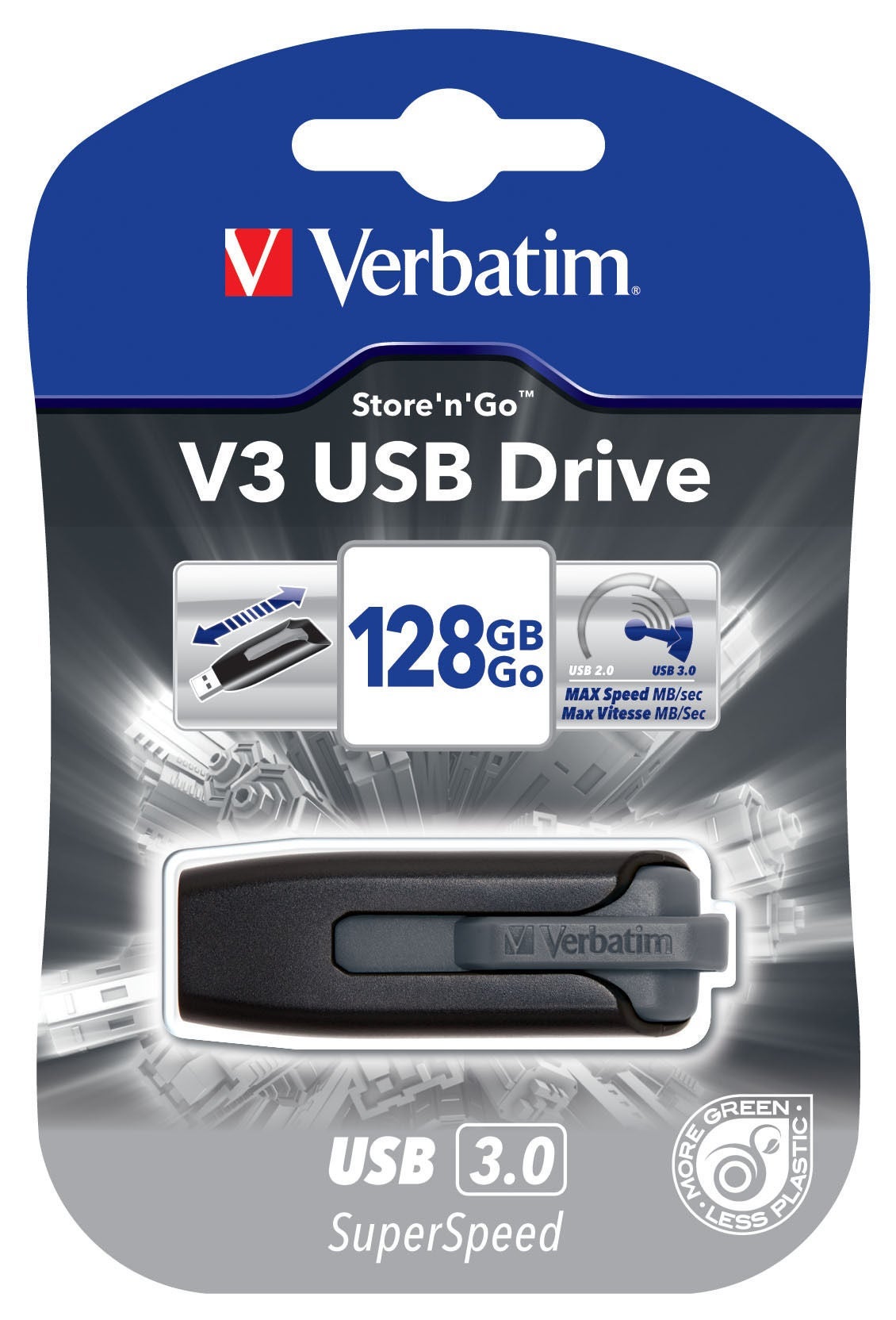 [5452269] USB 3.0 Verbatim V3 128GB Svart