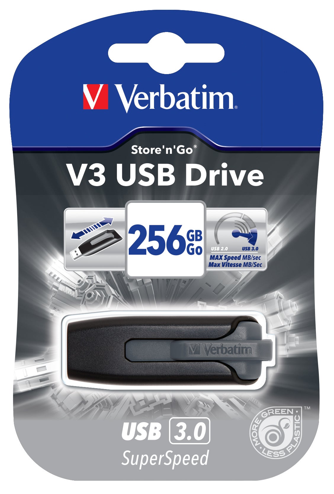 [5452249] USB 3.0 Verbatim V3 256GB Svart
