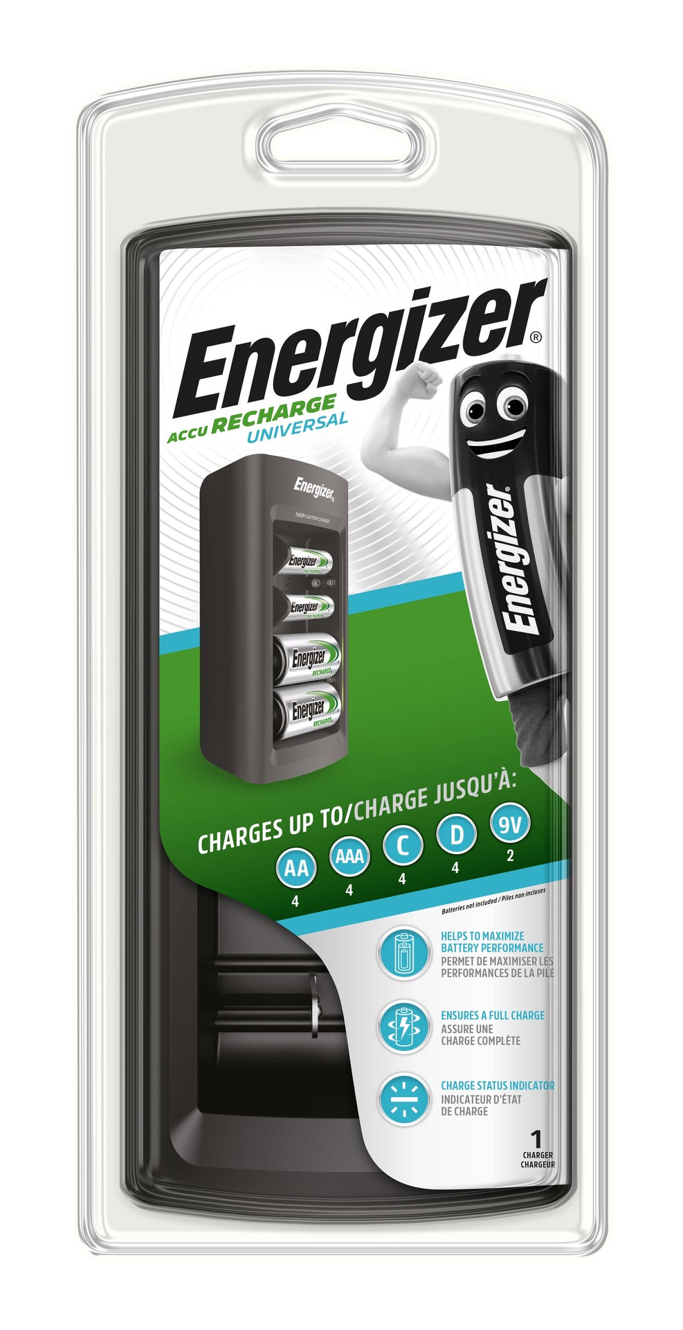 [2840967] Energizer Universal Batteriladdare AA, AAA, C, D, 9V