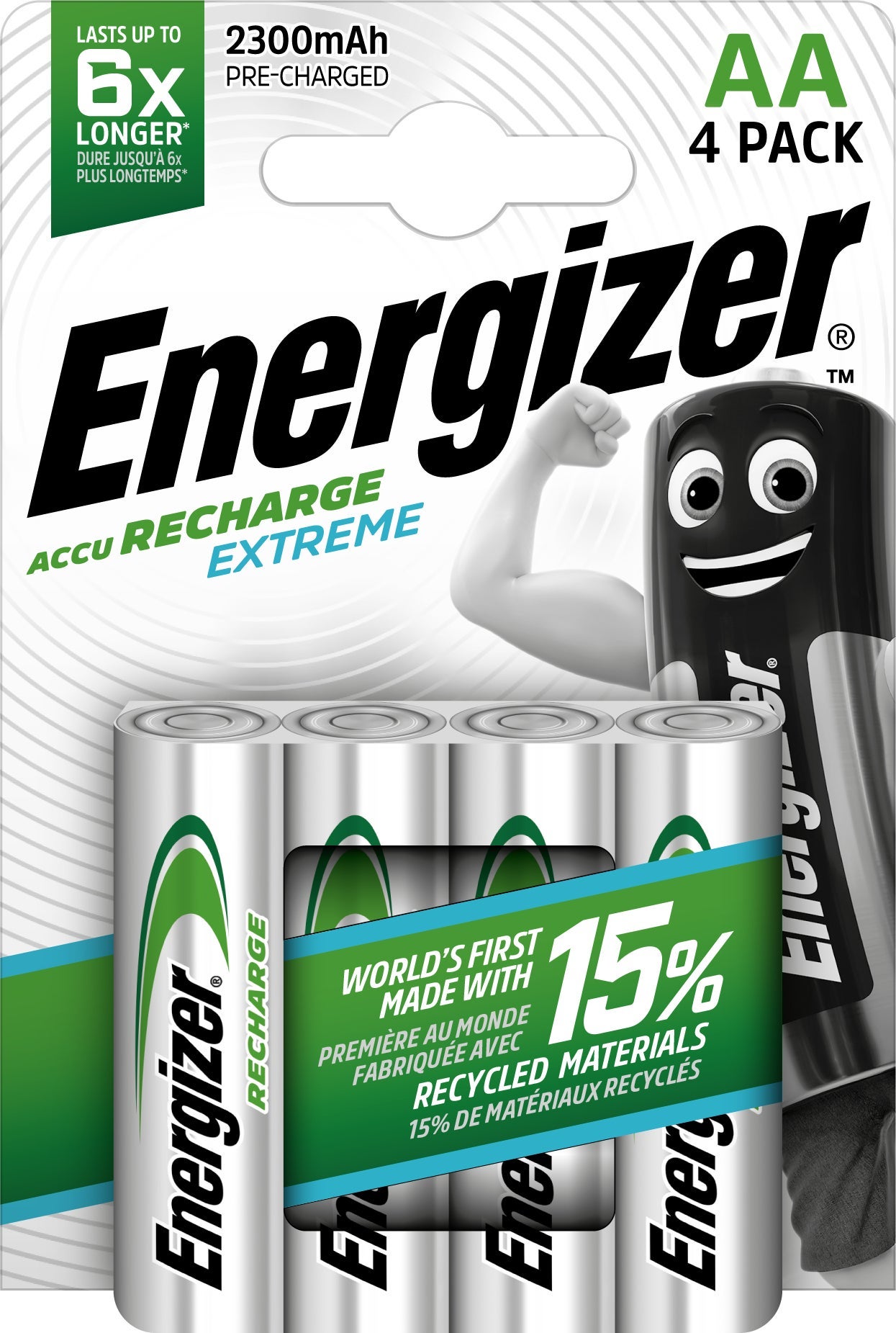 [2840958] Energizer Extreme Laddningsbara Batterier AA 4-pack 2300 mAH