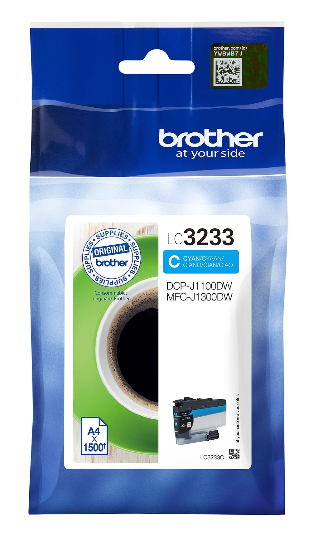 [5701426] Bläck Brother LC3233C cyan 1500 sidor