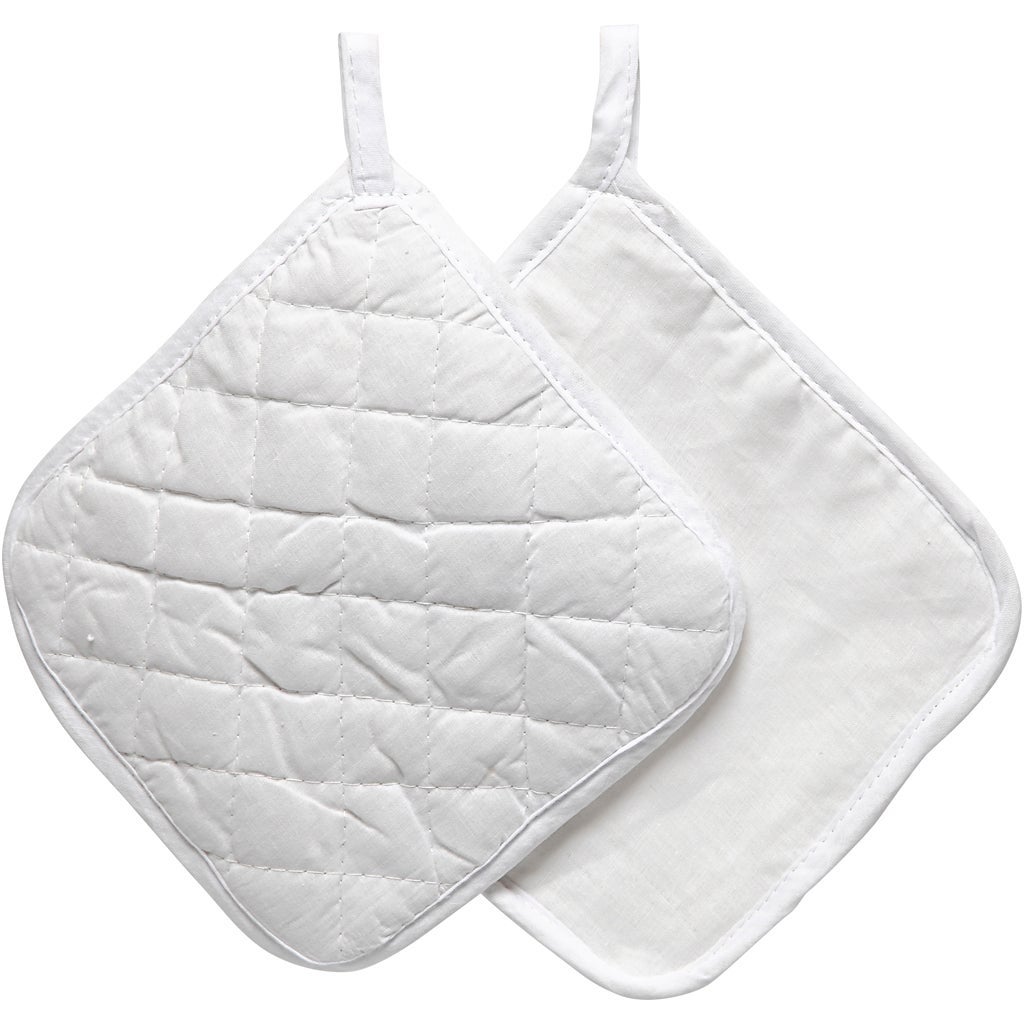 [8300830] Grytlappar 20x20cm vit 2/fp