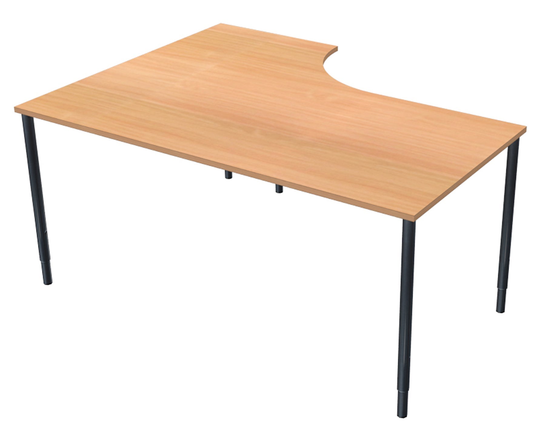[2482122] Skrivbord Bas 160x120 cm H  Bok Lanab
