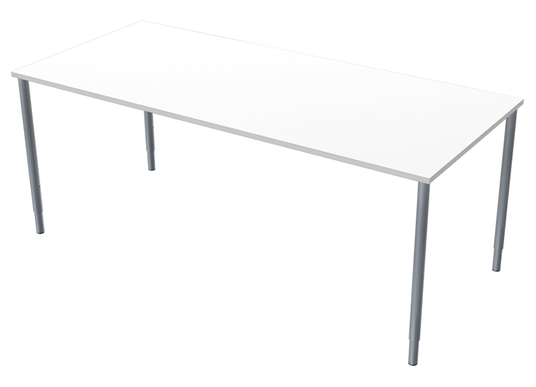 [2482190] Skrivbord 180x80 cm vitmelamin/silver Lanab