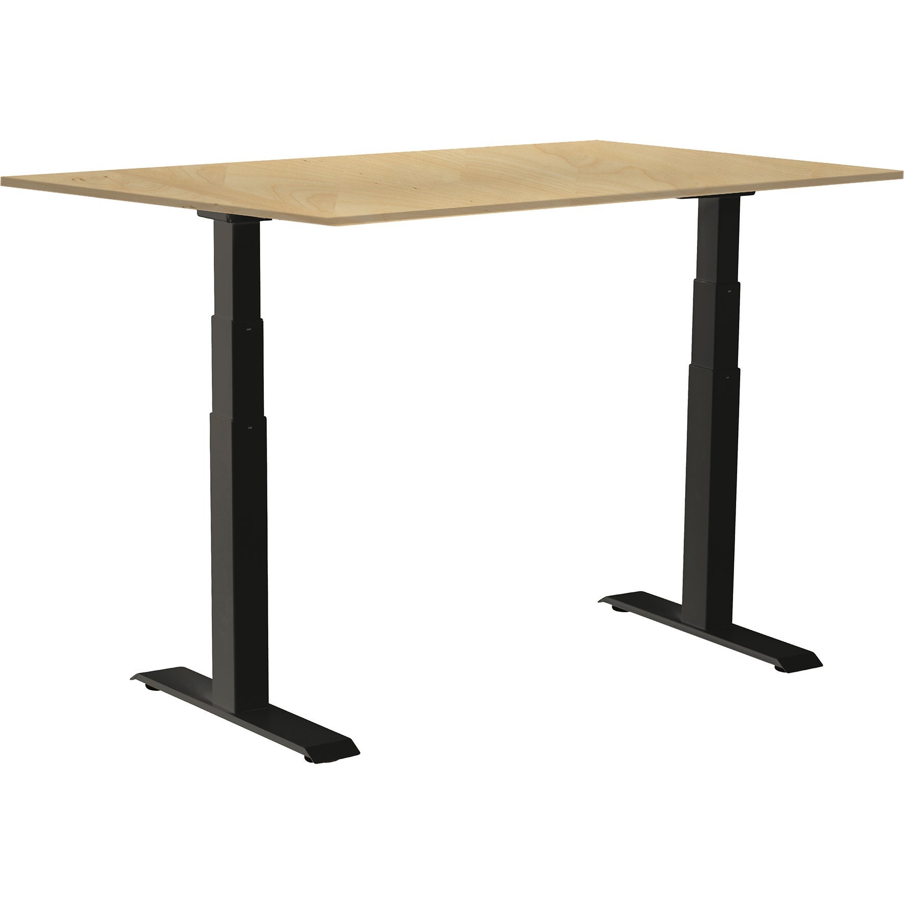 [8559282] Skrivbord el Easydesk Adapt VI björk/svart 120x80 cm