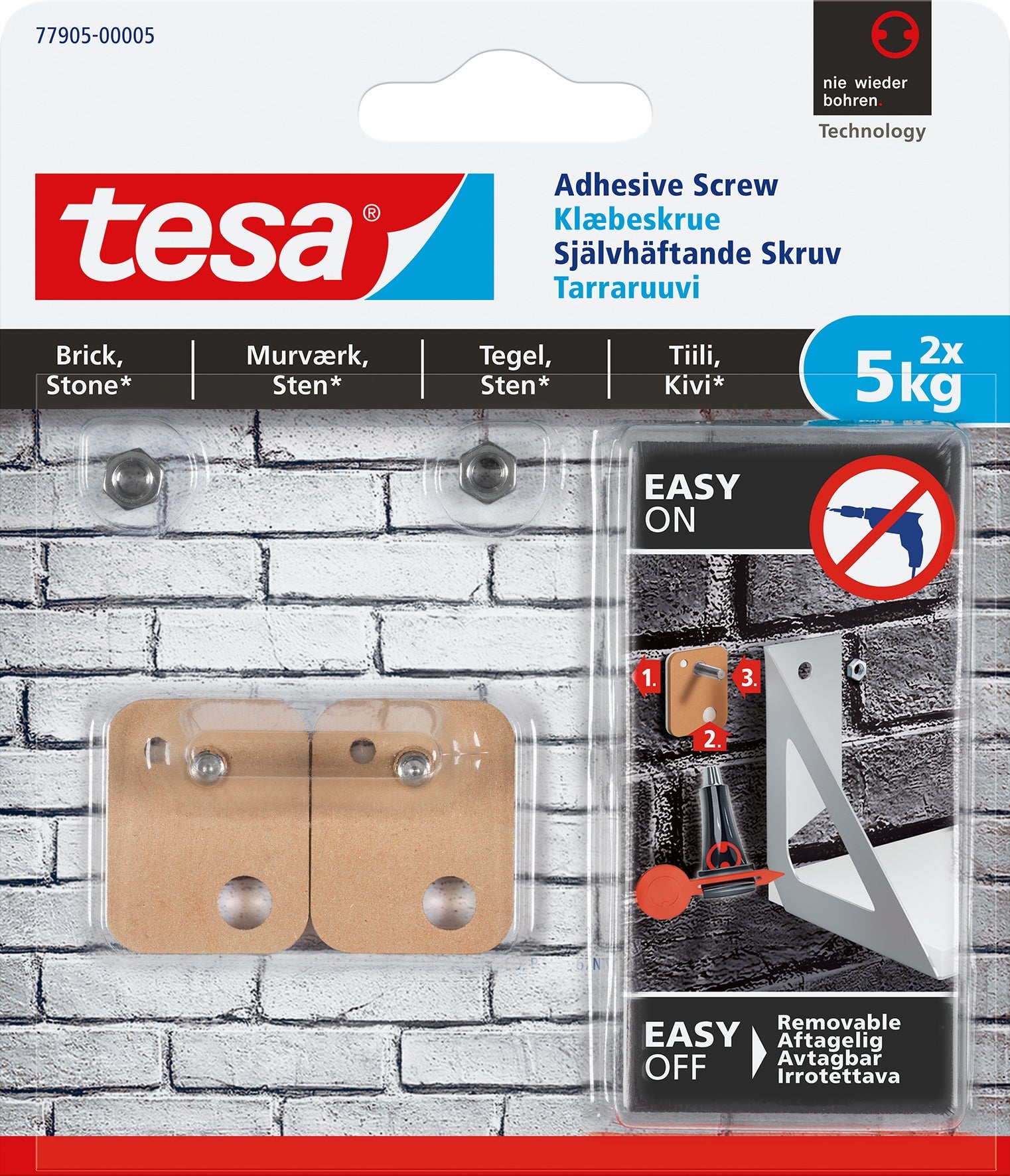 [8555877] Skruv självhäftande tegel 5 Kg 2-pack Tesa