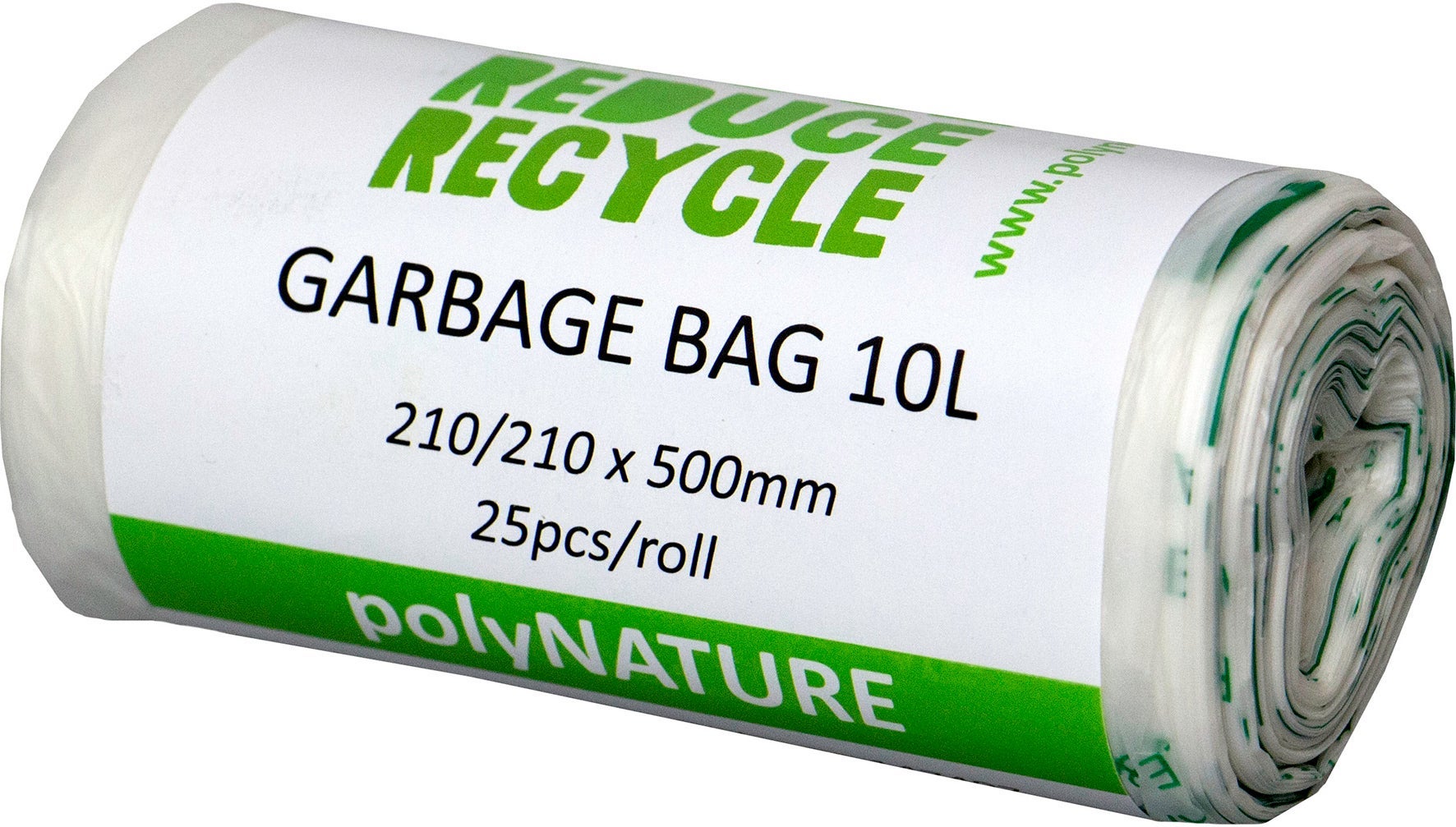 [2850210] Soppåse Polynature 10 liter vit 25/rulle
