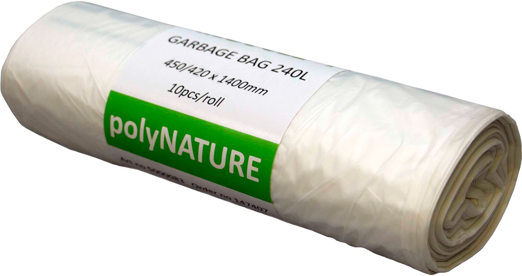 [2850204] Sopsäck Polynature 240 liter vit 10/rulle