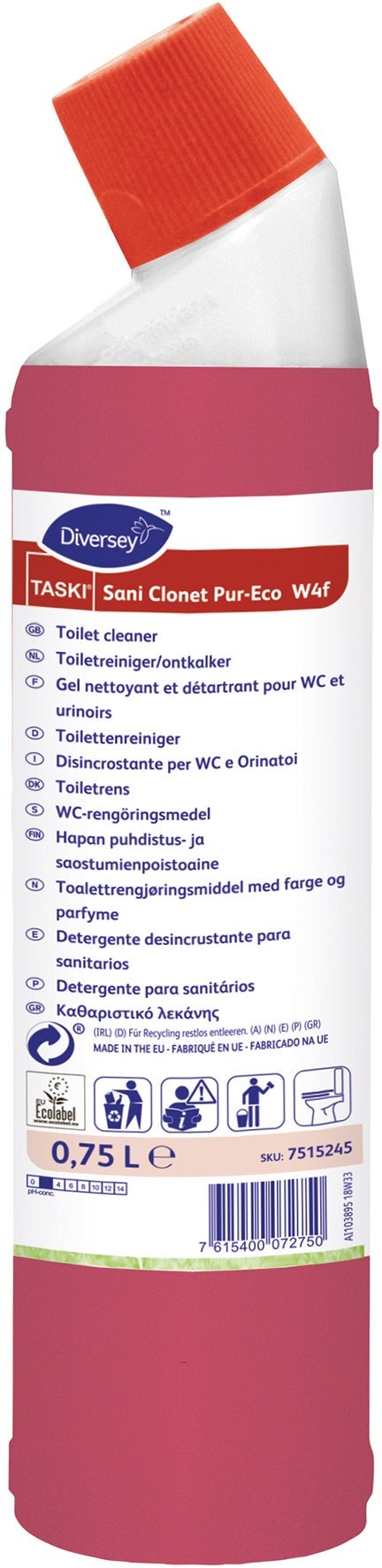[2260265] Sanitetsrengöringsmedel Sani Clonet Pur-Eco 0,75 liter