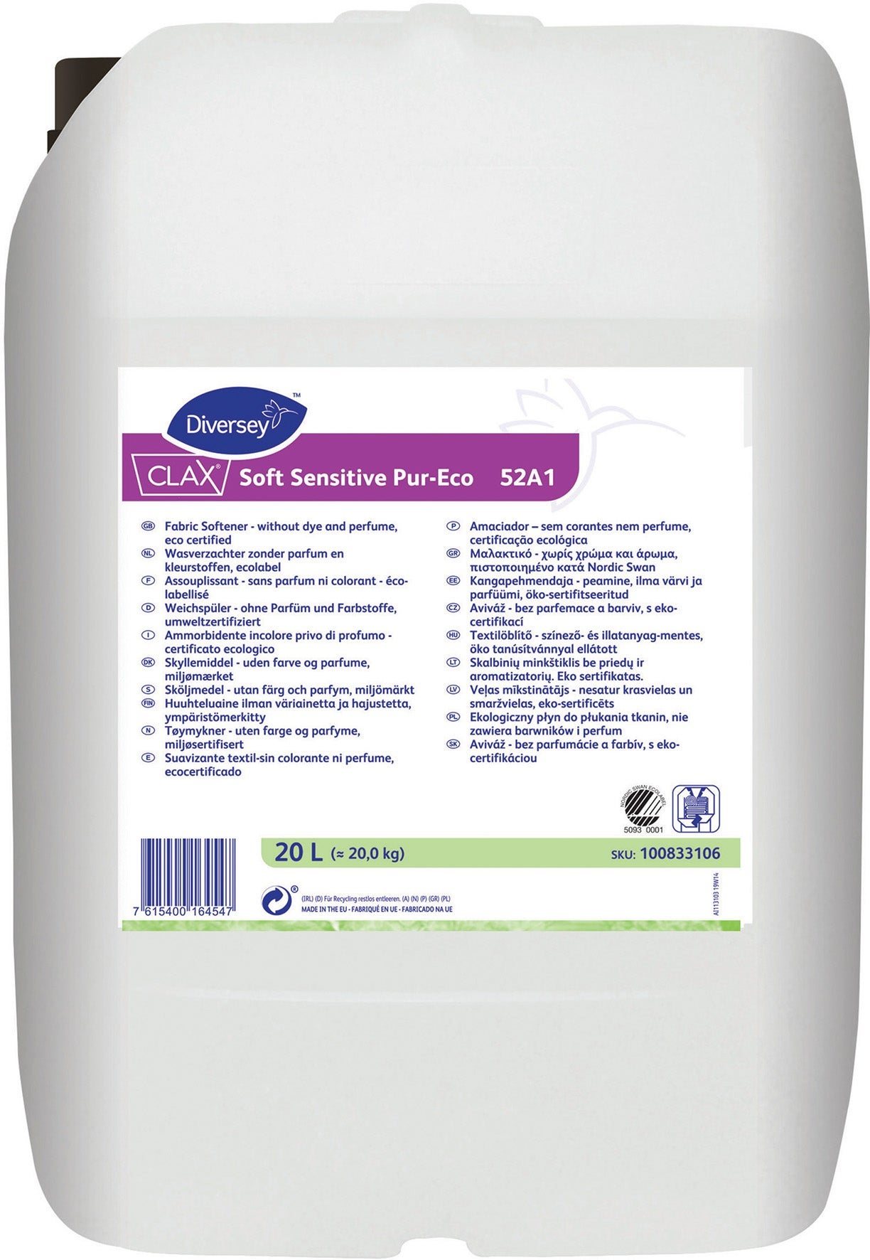 [2260463] Sköljmedel Clax Soft Sensitive G 52A1 20 liter