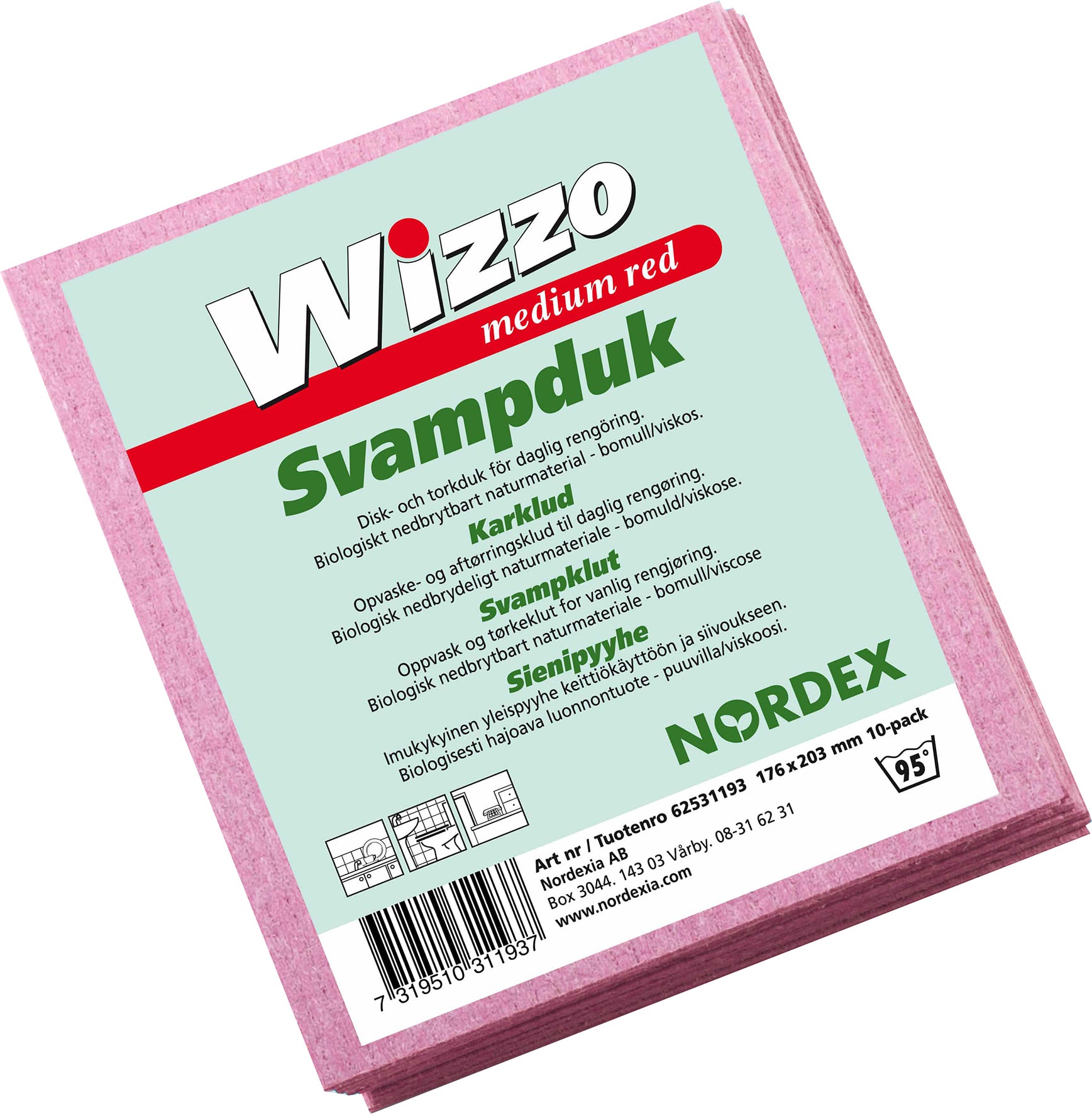 [2580442] Diskduk Wizzo medium 175 x 203 mm röd 10 st/fp