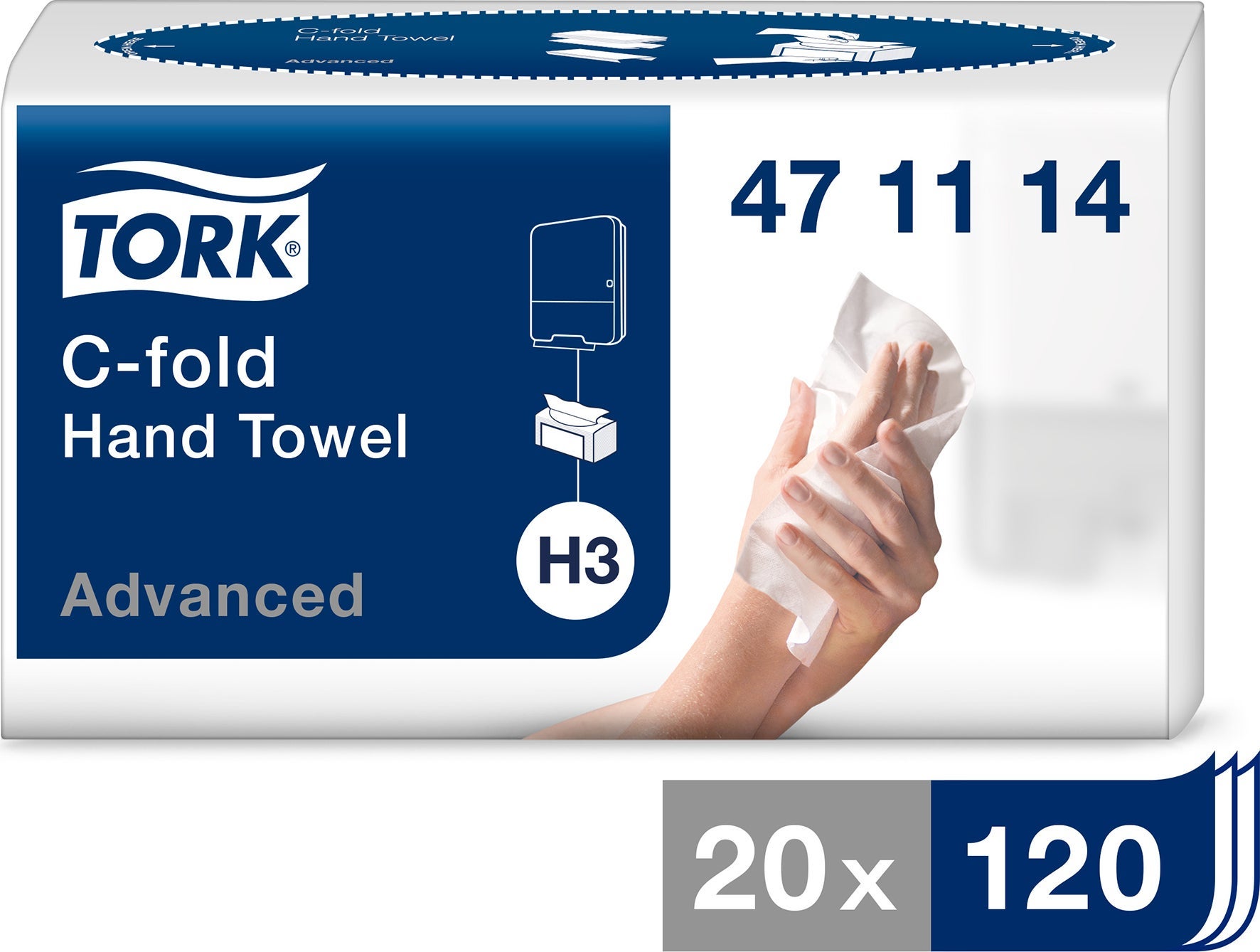 [2522139] Pappershandduk C-fold Advanced Tork H3 2400 st/fp