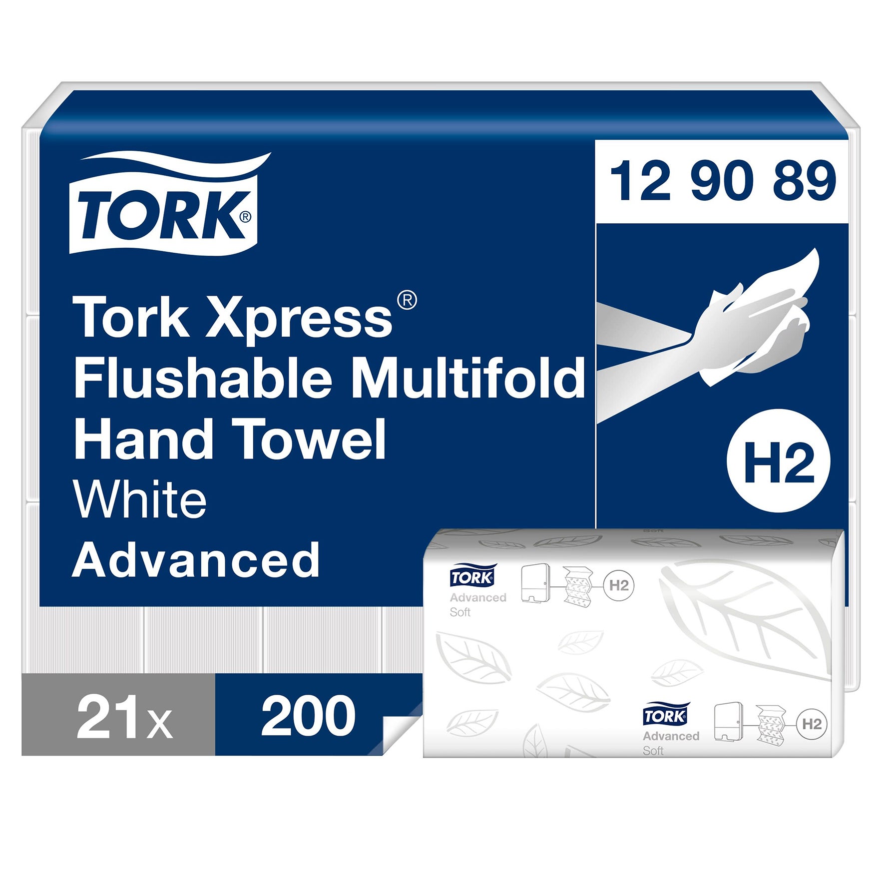 [2256279] Pappershandduk Tork Xpress Spolbar H2 vit 21 st/fp