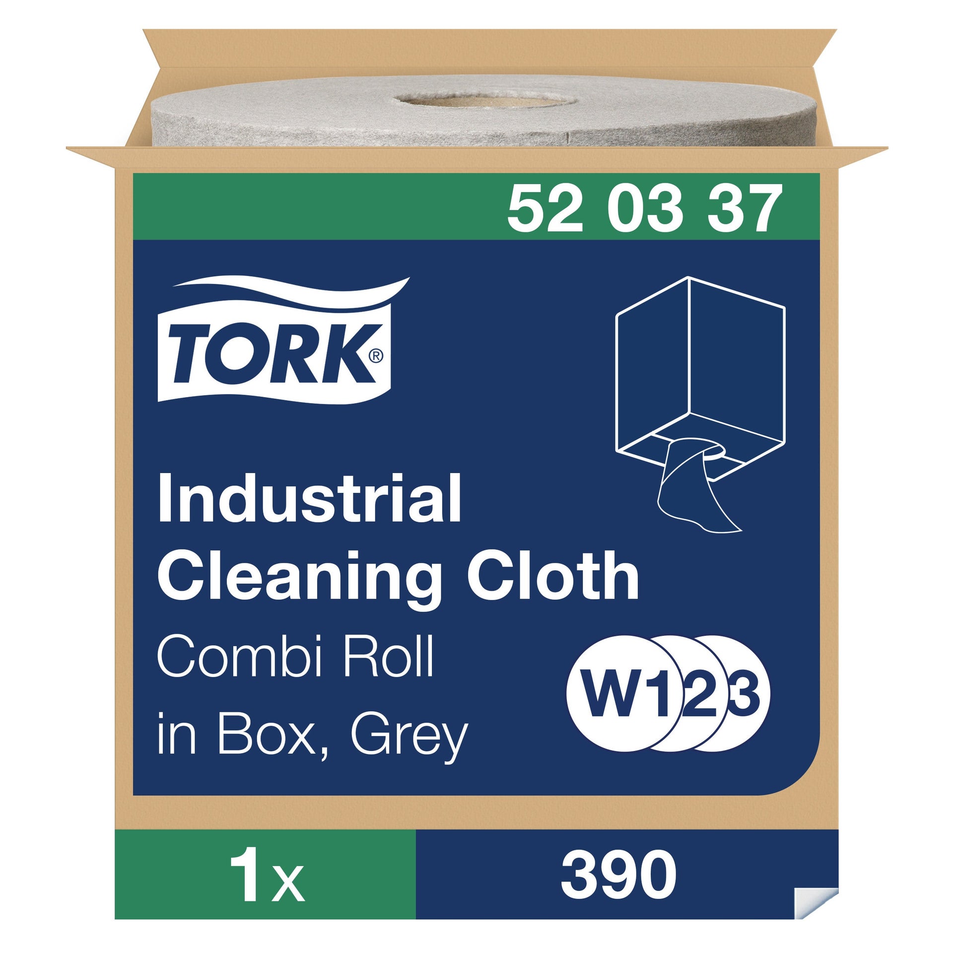 [2522126] Rengöringduk Flexibel Tork W1/W2/W3 148,2 meter grå