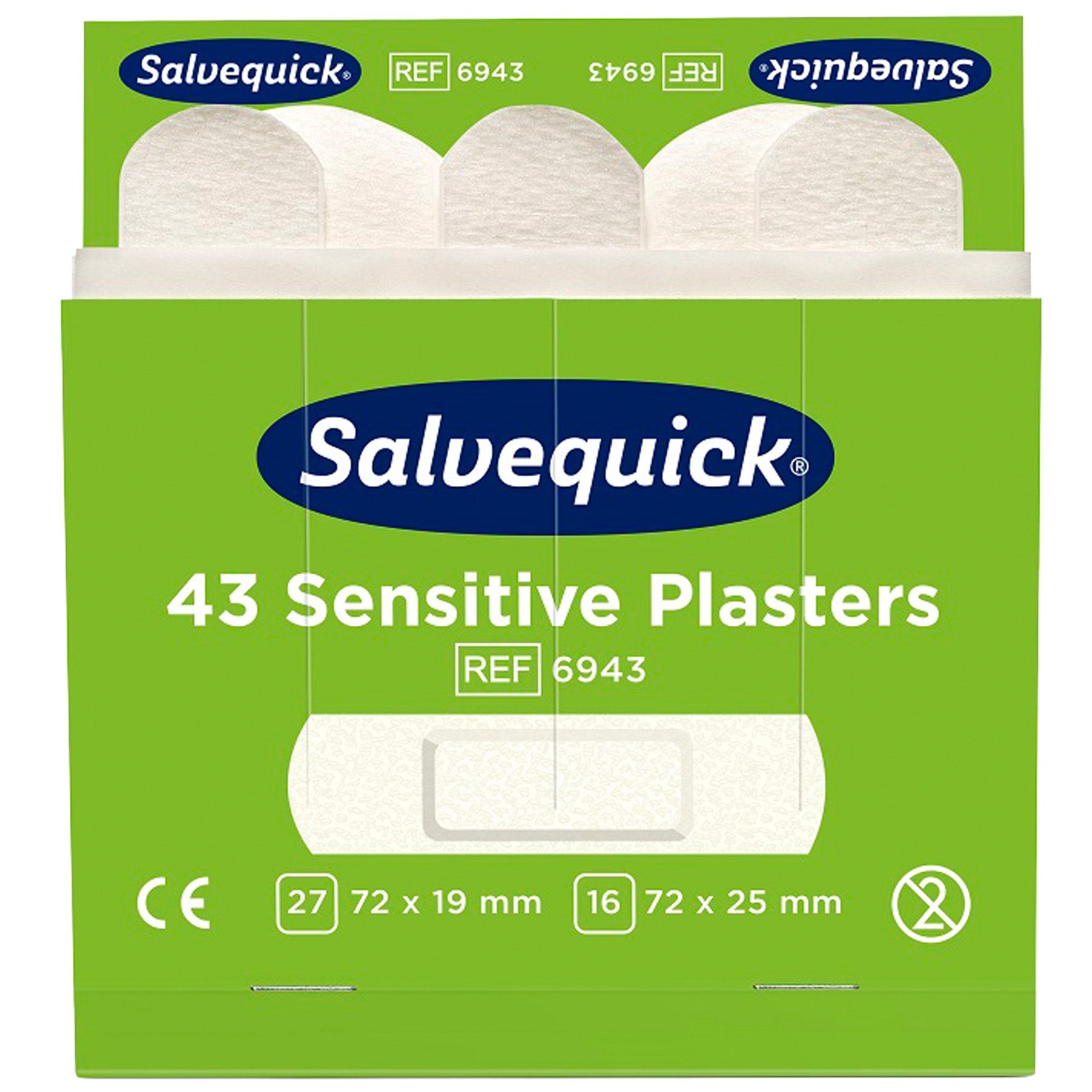 [2890251] Plåsterrefill Sensitive Non-Woven 6943 Vit 6 x 43 st/fp