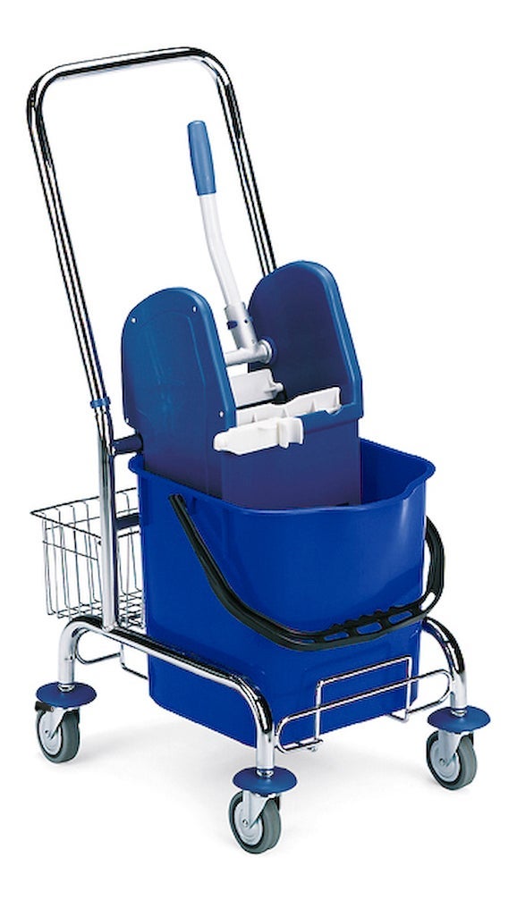 [2361435] Svabbvagn Klassisk med plastpress 25 liter hink