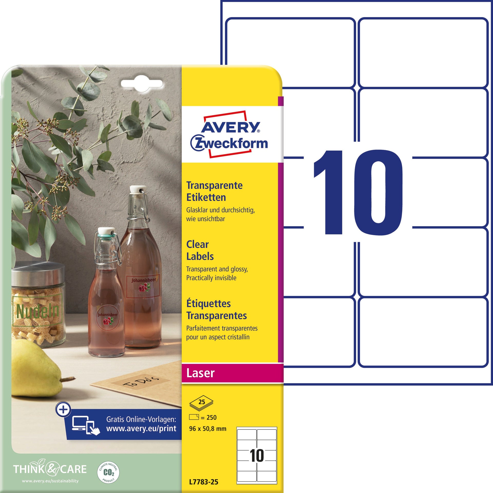 [5922172] Etikett transparent 96x50,8mm 250/fp
