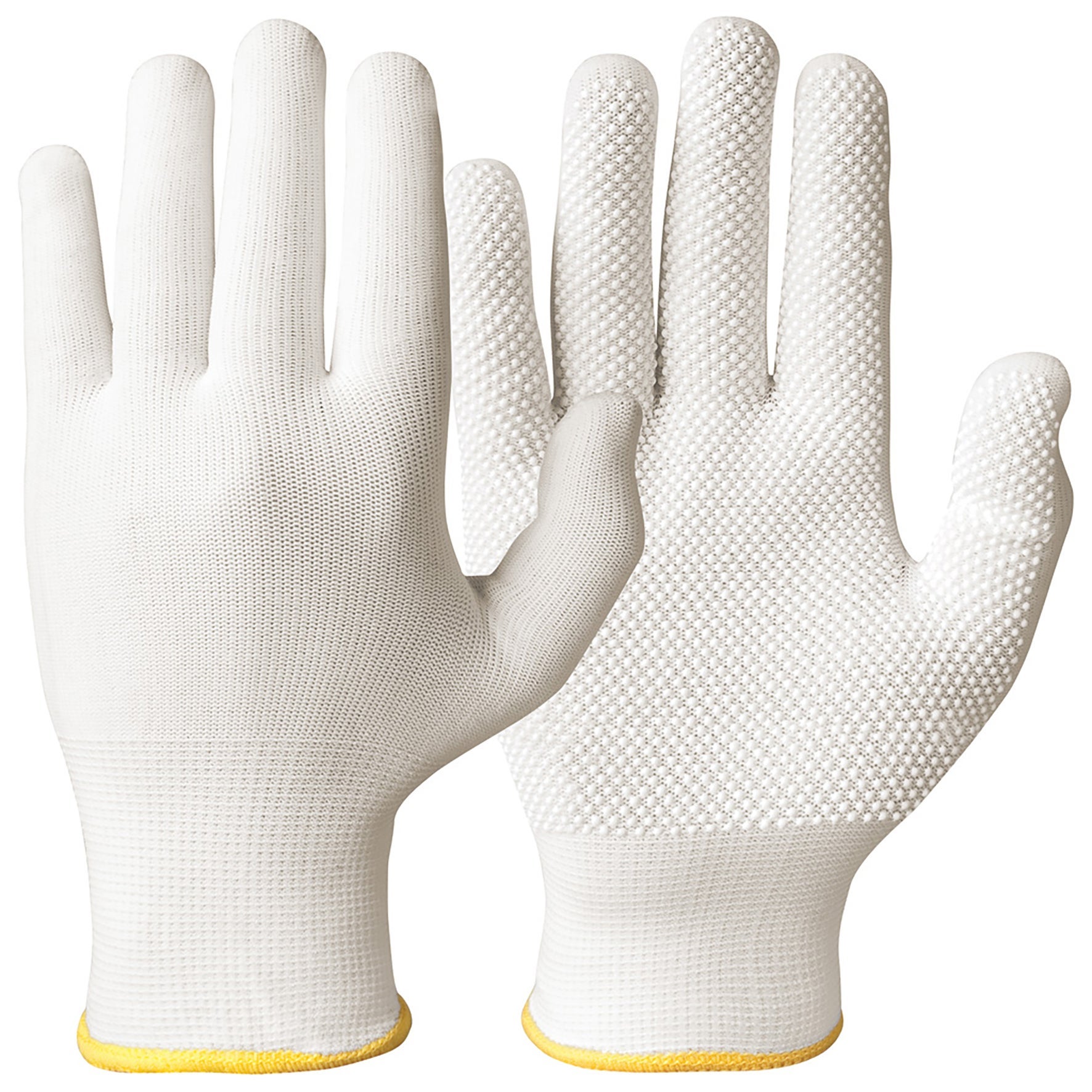 [8561118] Handske bomull dots vit 8