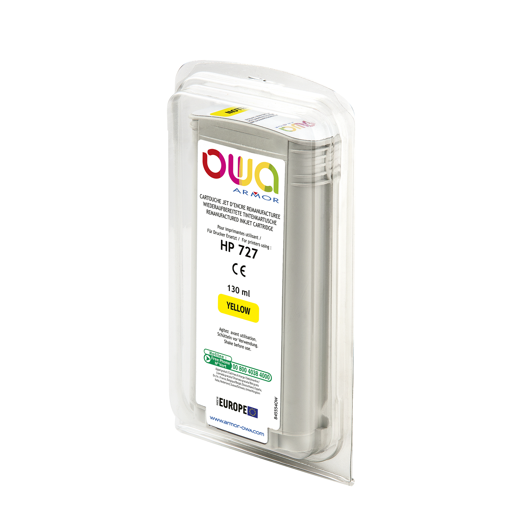 [8561263] Bläck OWA HP 727 gul 130ml