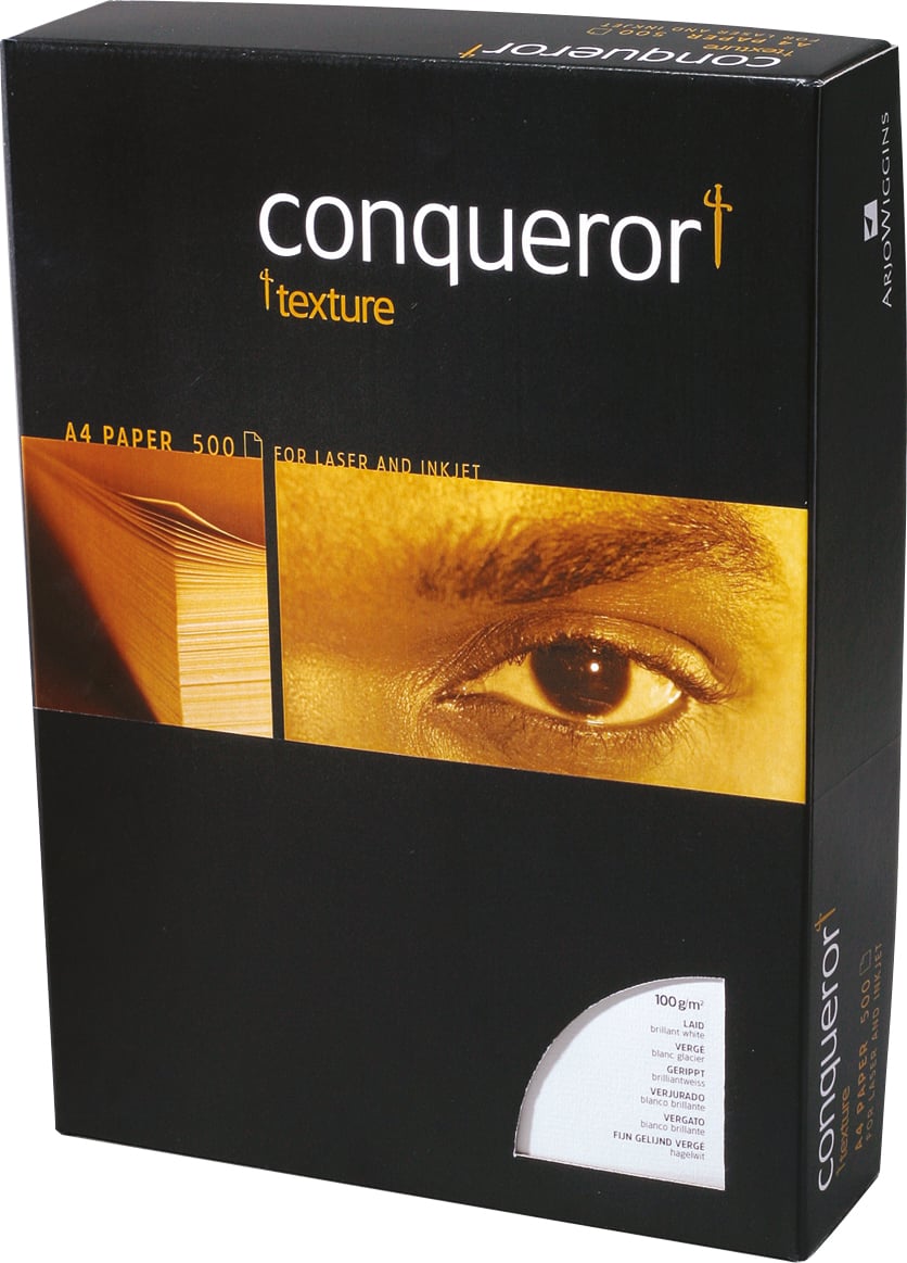 [E88010977] Brevpapper A4 Conqueror texture laid diamond white, 100g 500/fp (2500st/krt)