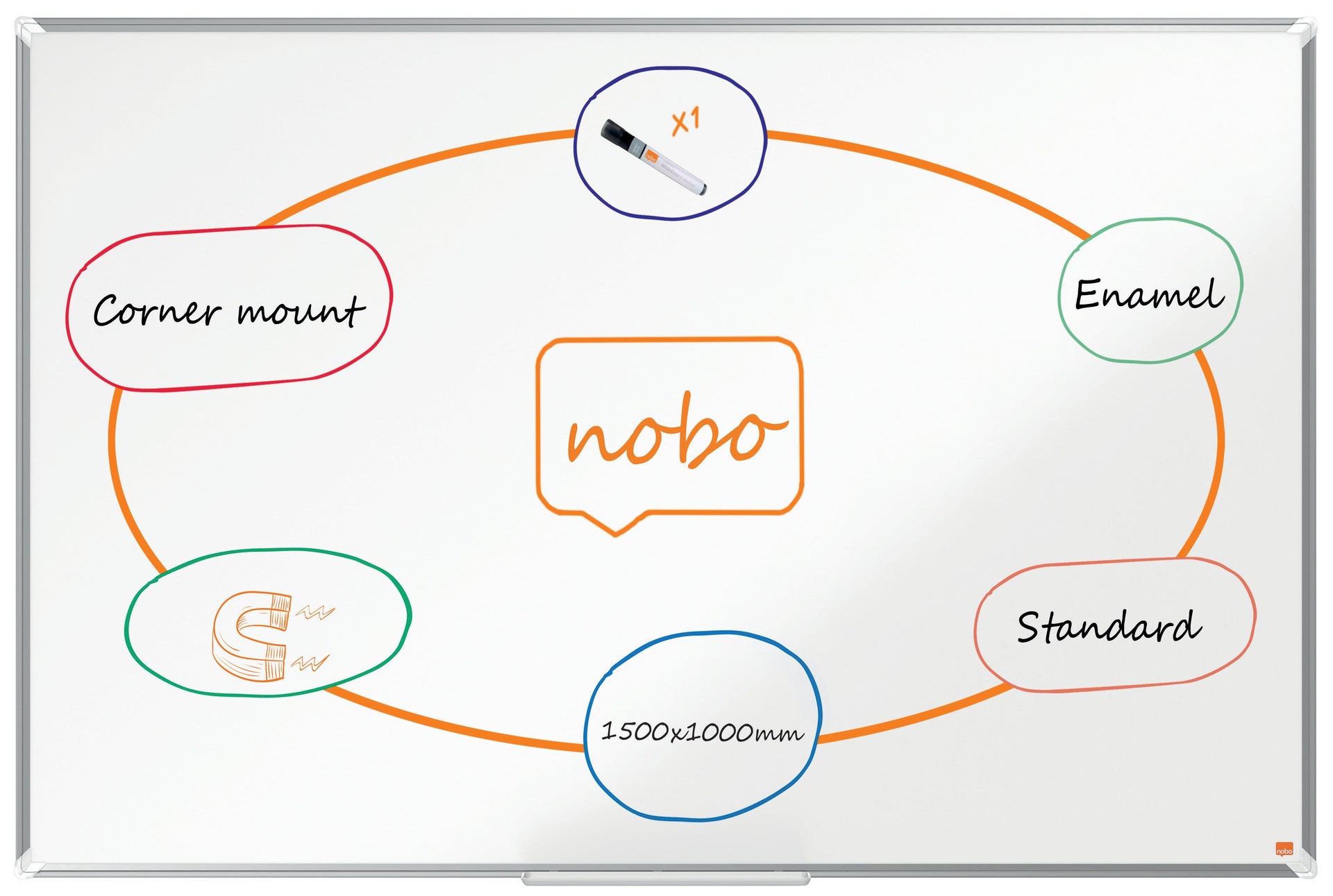 [8562486] Whiteboard Premium Plus Emalj 1500 x 1000 mm