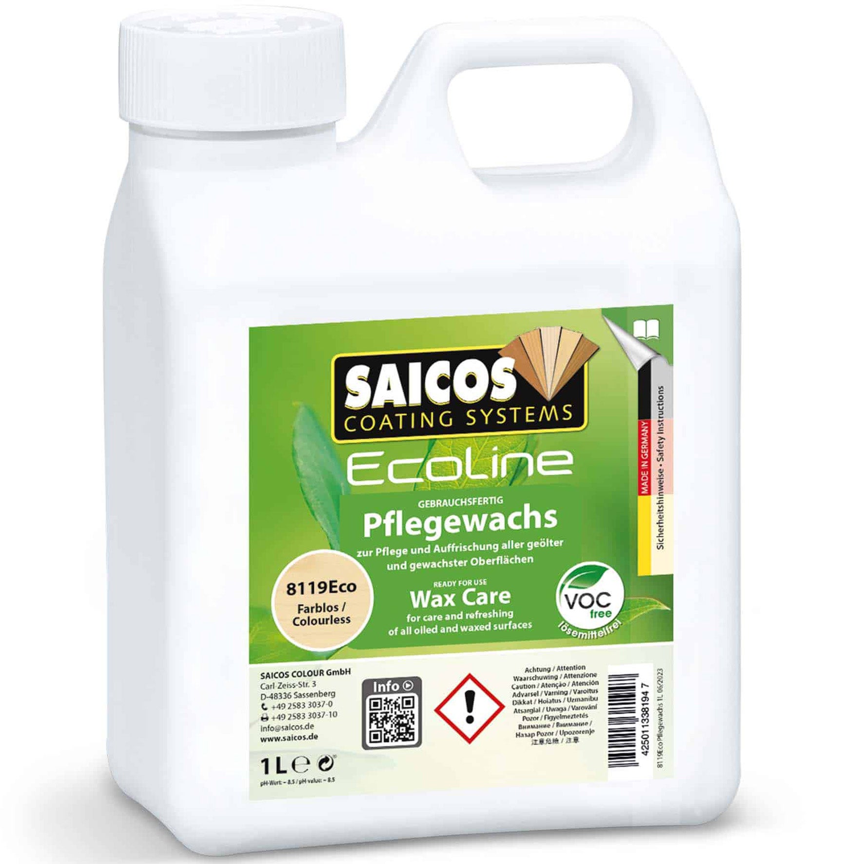 [8563062] Underhållsvax Ecoline ofärgad 1 liter