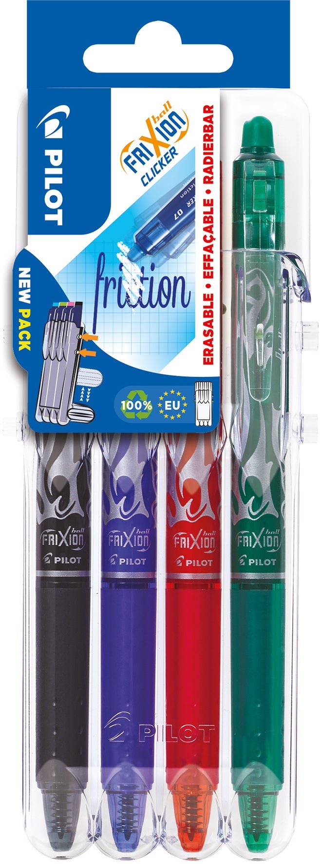 [2204089] Kulspetspenna Frixion Clicker 07 Mixade färger 4-pack