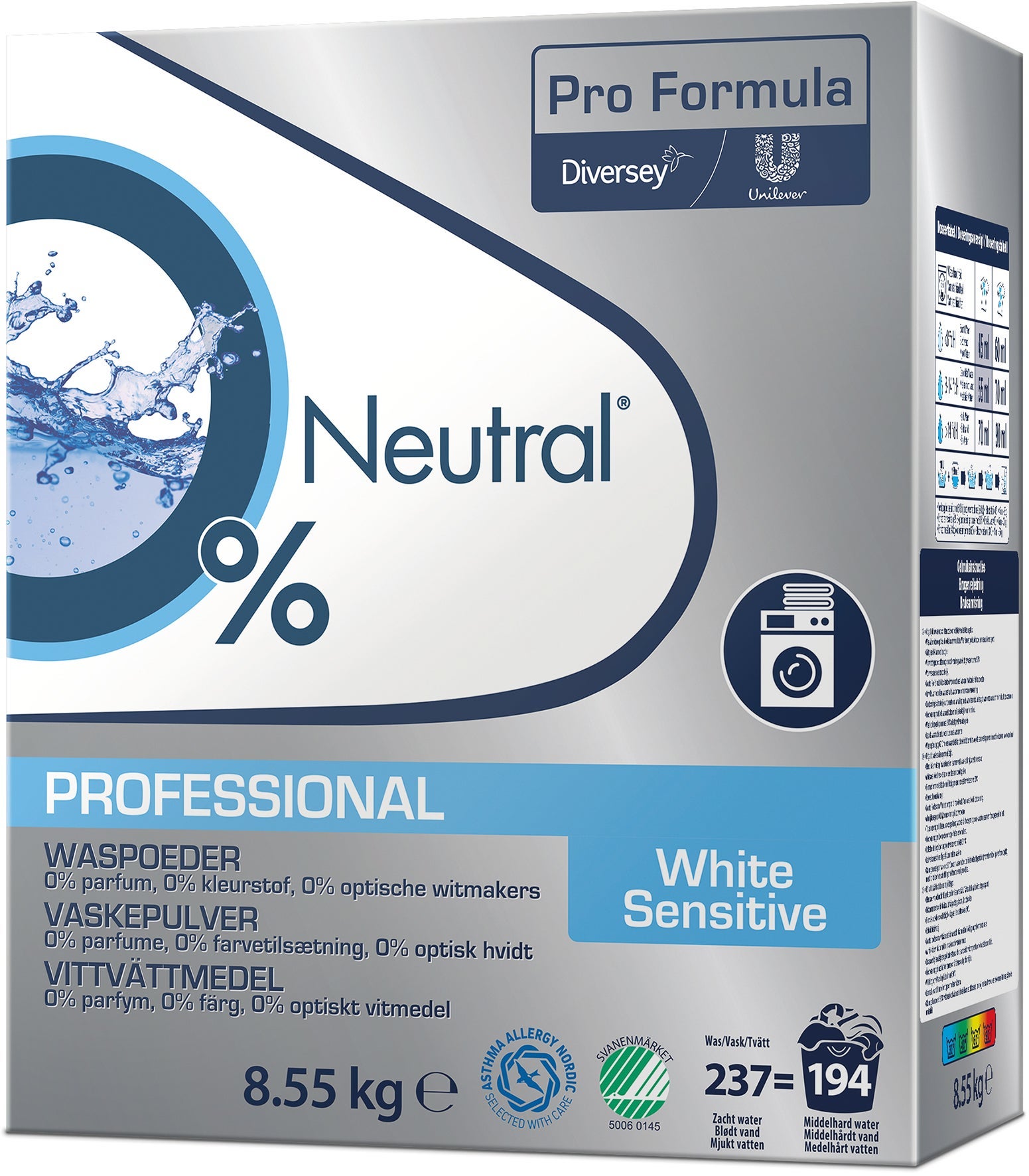[8556771] Tvättmedel Professional White Sensitive Neutral 8,55 kg