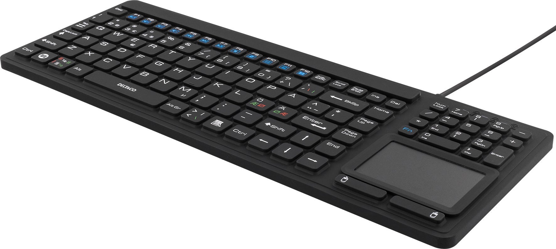 [8556186] Tangentbord IP68 touchpad Svart Deltaco