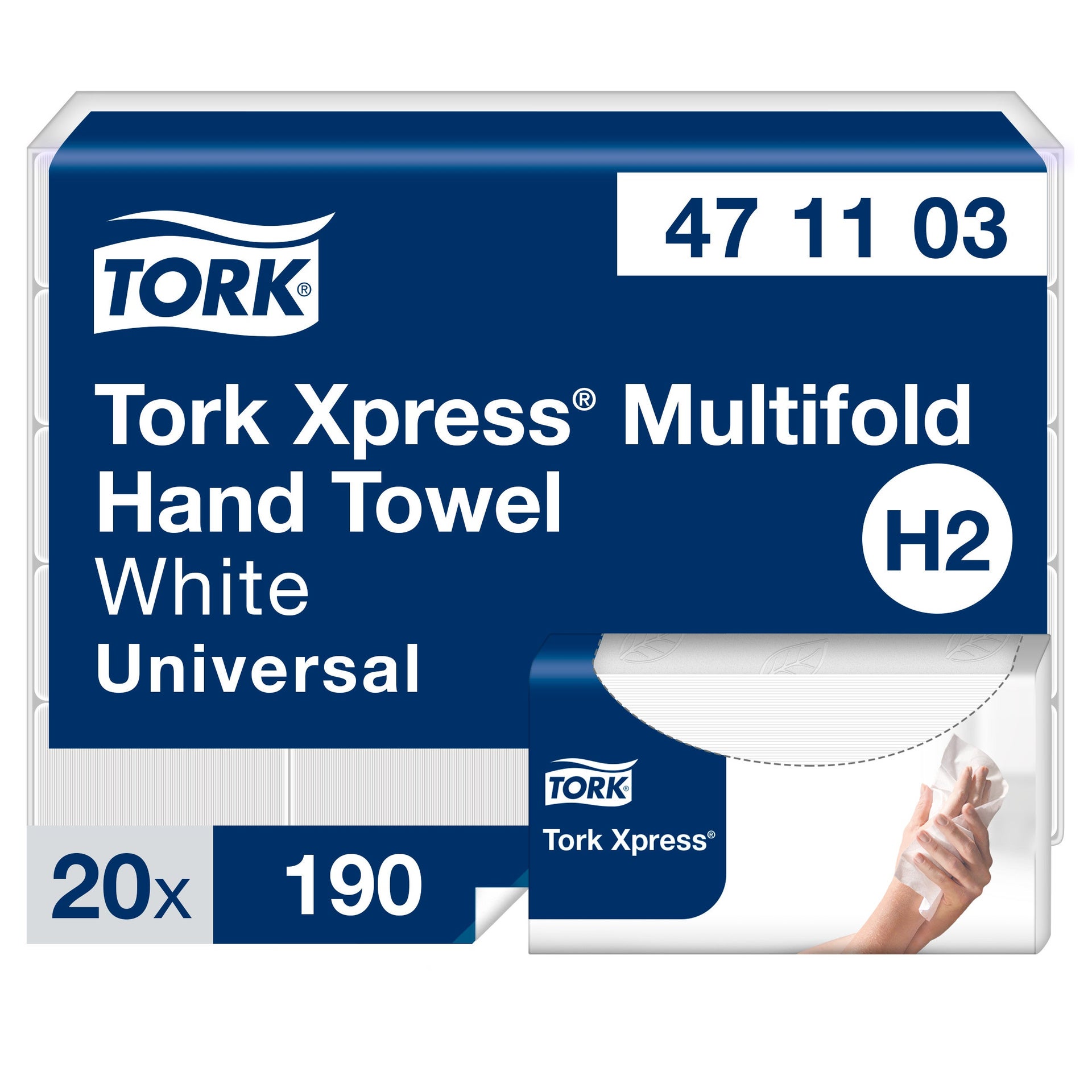 [2522145] Pappershandduk Tork Mfold Uni H2 3800 st/bal