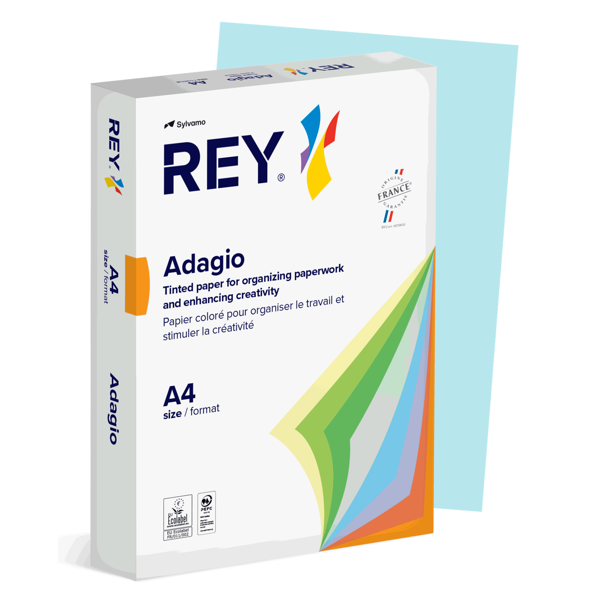 [1610486] Färgat kopieringspapper Rey Adagio A4 80g 500/fp Sky