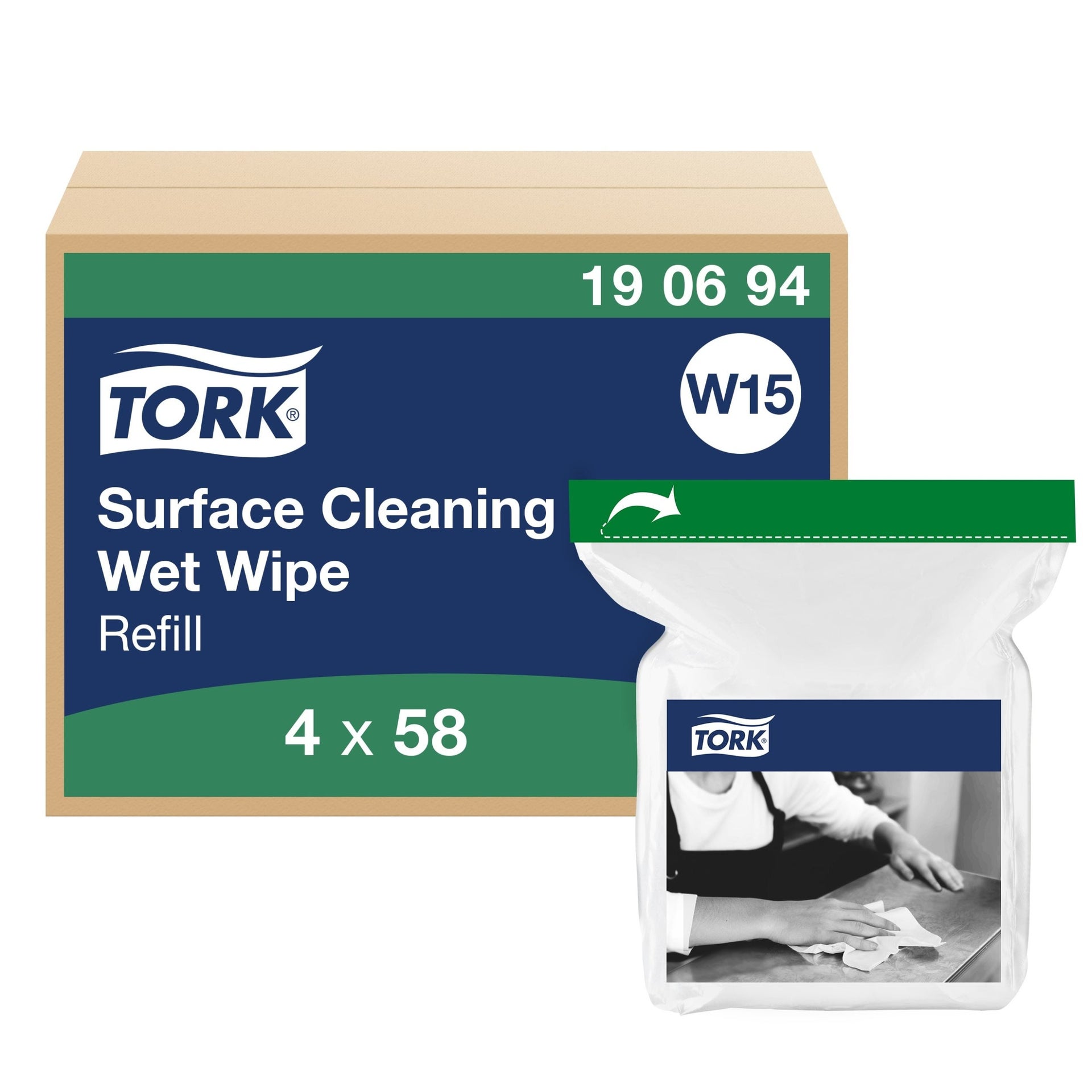 [8557845] Våtduk Tork Premium Yta Refill 58 st/fp