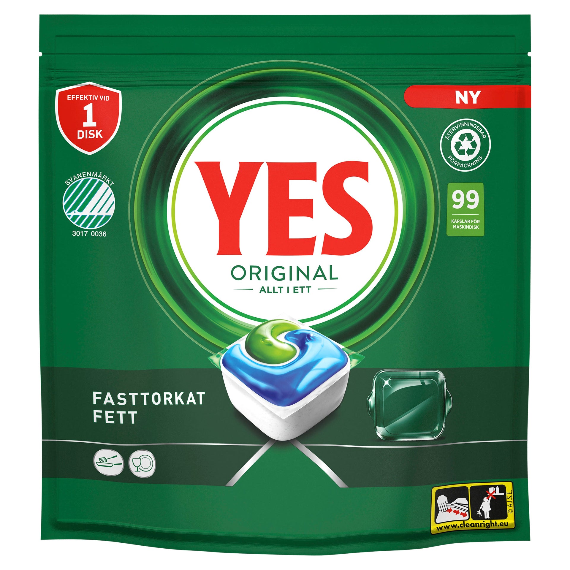 [8564591] Diskmaskinstabletter YES All in One 99-pack