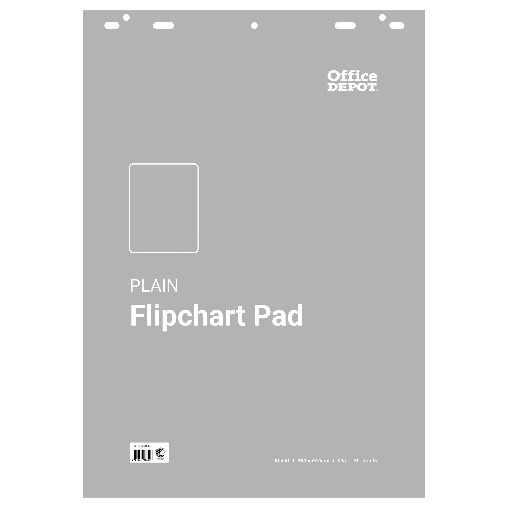 [8561519] Blädderblock 600 x 850 mm olinjerad 50 blad/block