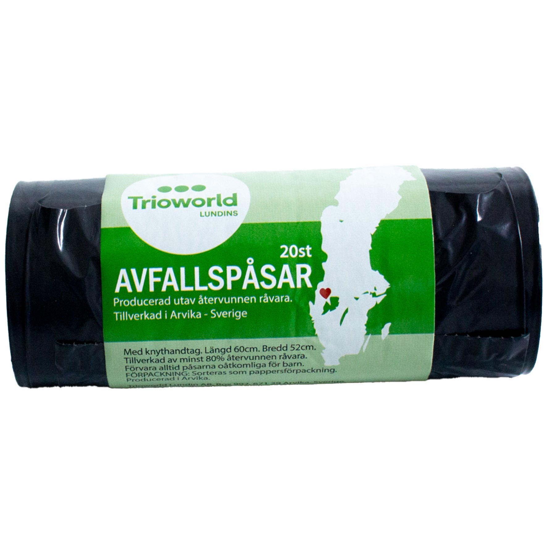 [8565530] Avfallspåse 25–30 liter svart 20 my 20/rl