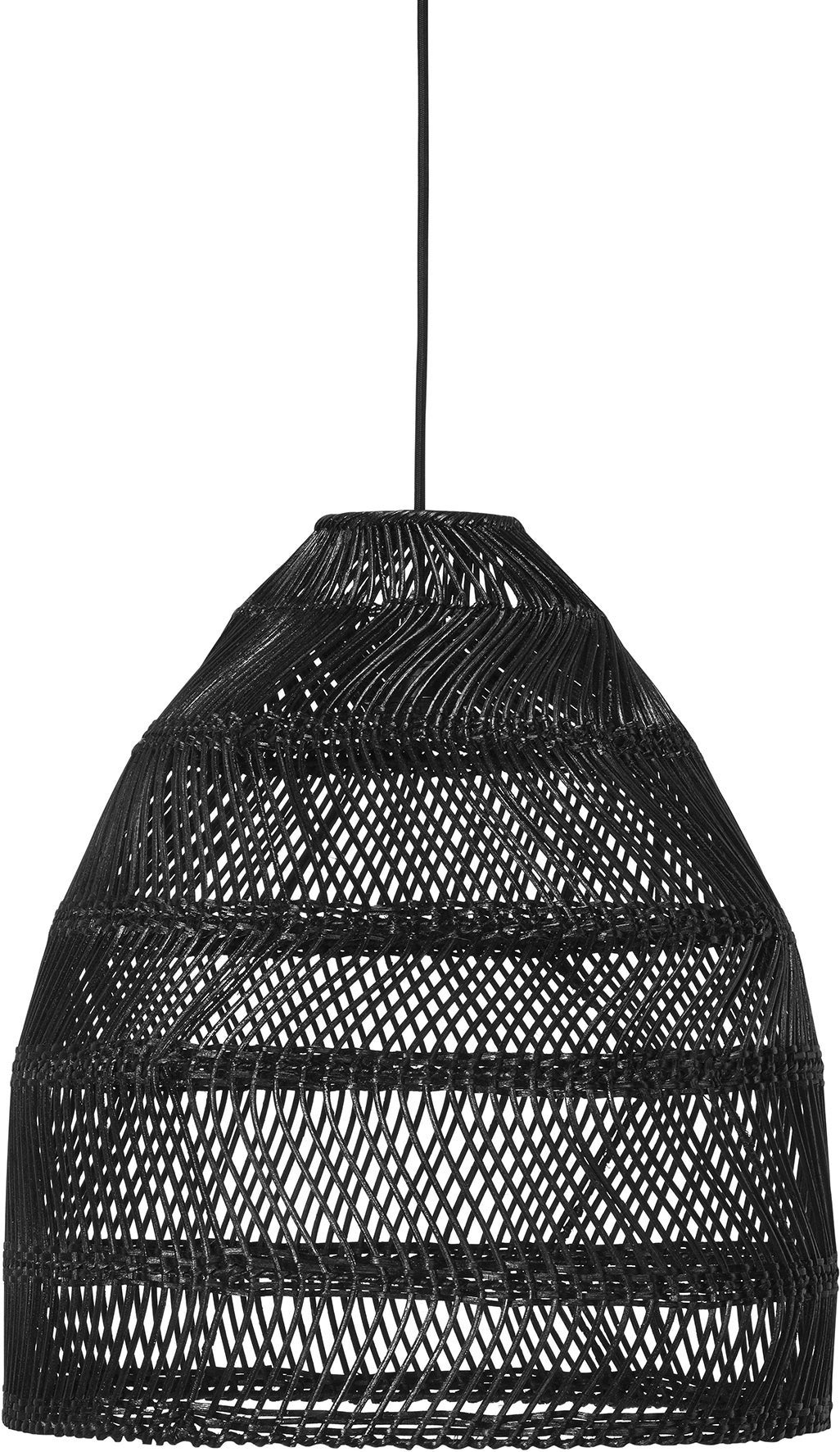 [8555351] Taklampa / Takskärm Maja Wicker svart 45 cm