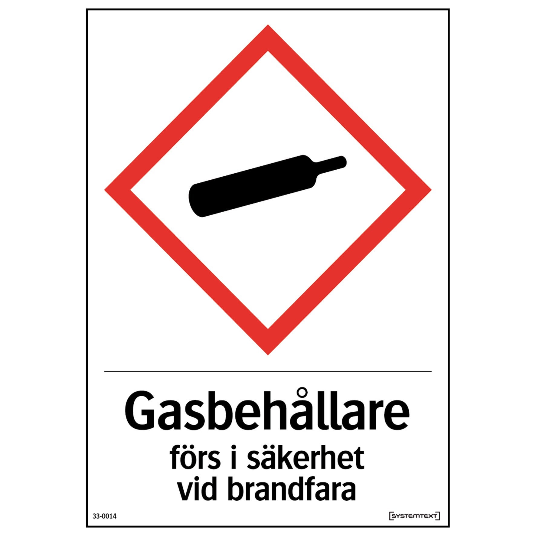 [8565830] Självhäftande dekal Gasbehållare förs i säkerhet A5 210x148 mm