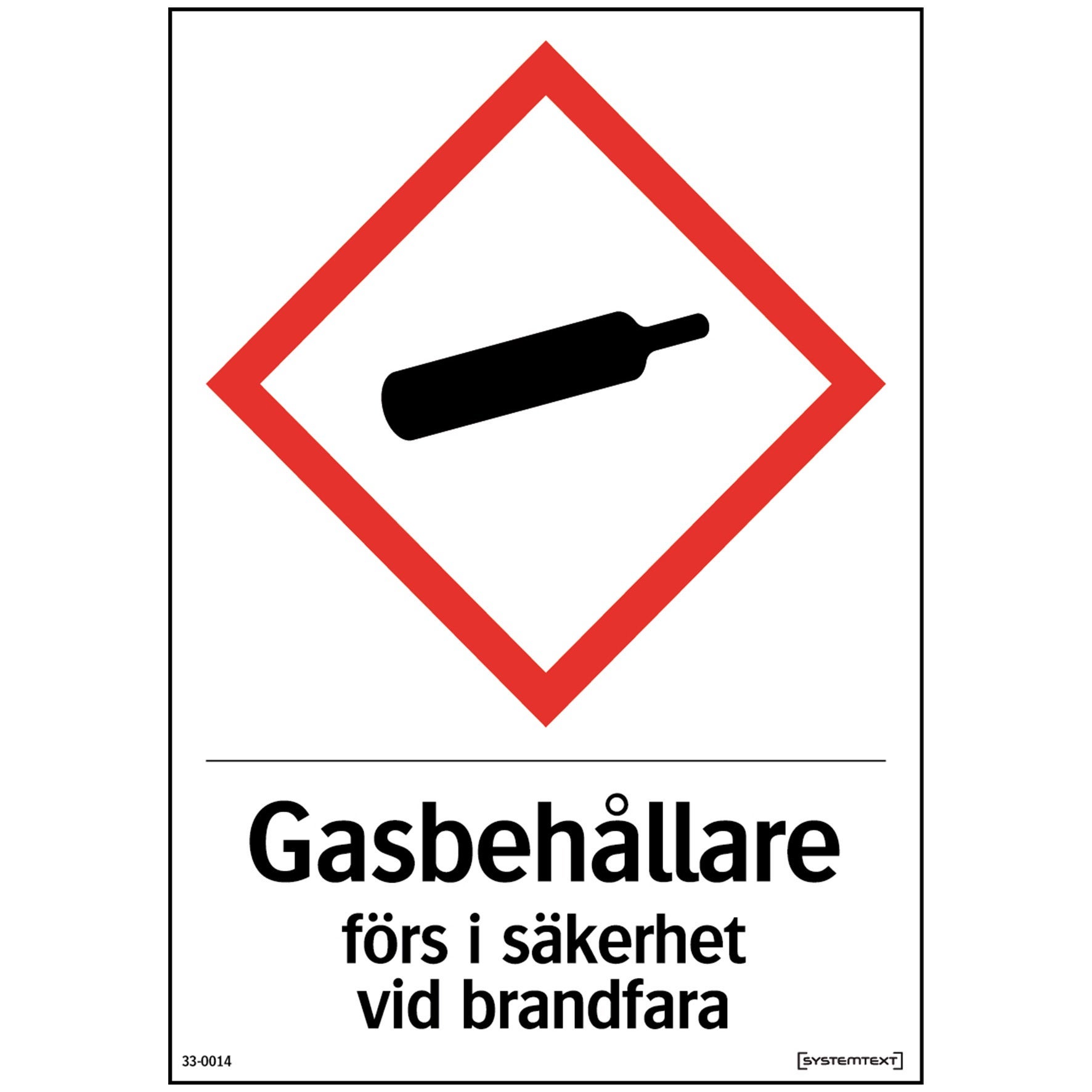 [8565828] Självhäftande dekal Gasbehållare förs i säkerhet A6 105x148 mm