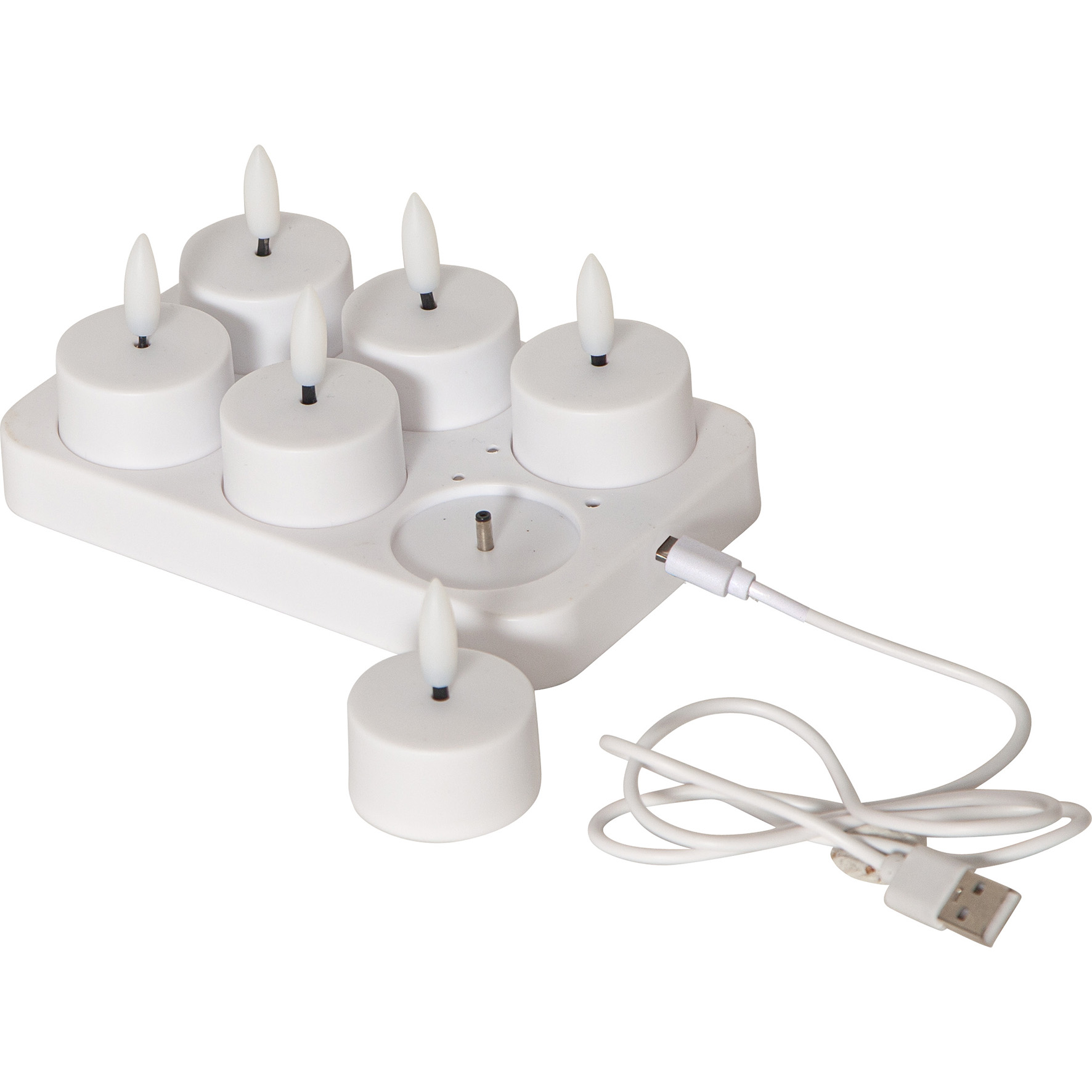 [8565281] LED Värmeljus Charge 6-pack